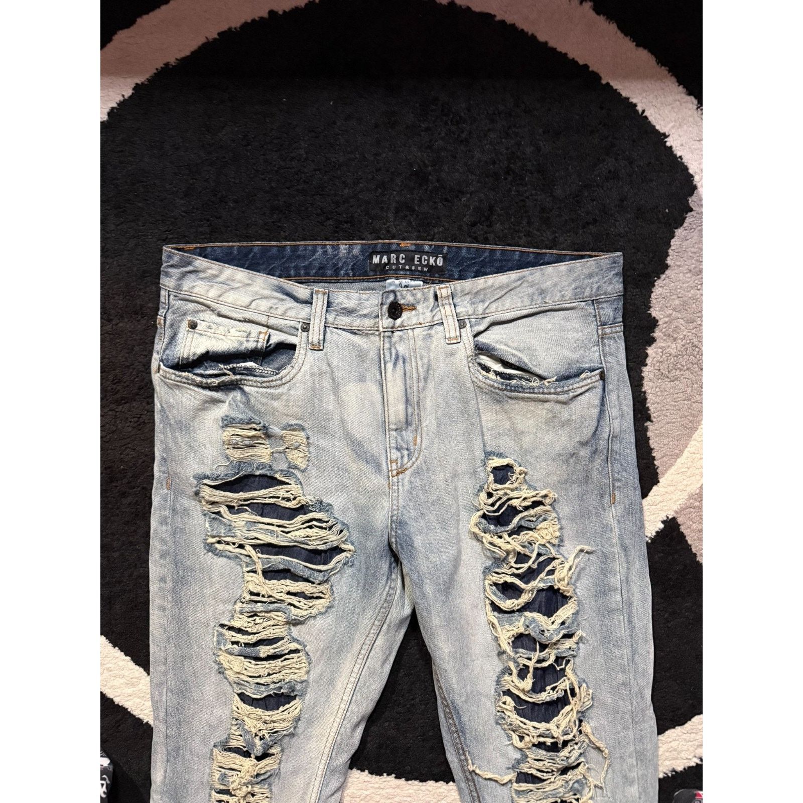 Marc Ecko Marc Ecko Distressed Jeans Men's Cut & Sew Ripped Denim Y2K Size US 38 / EU 54 - 3 Thumbnail