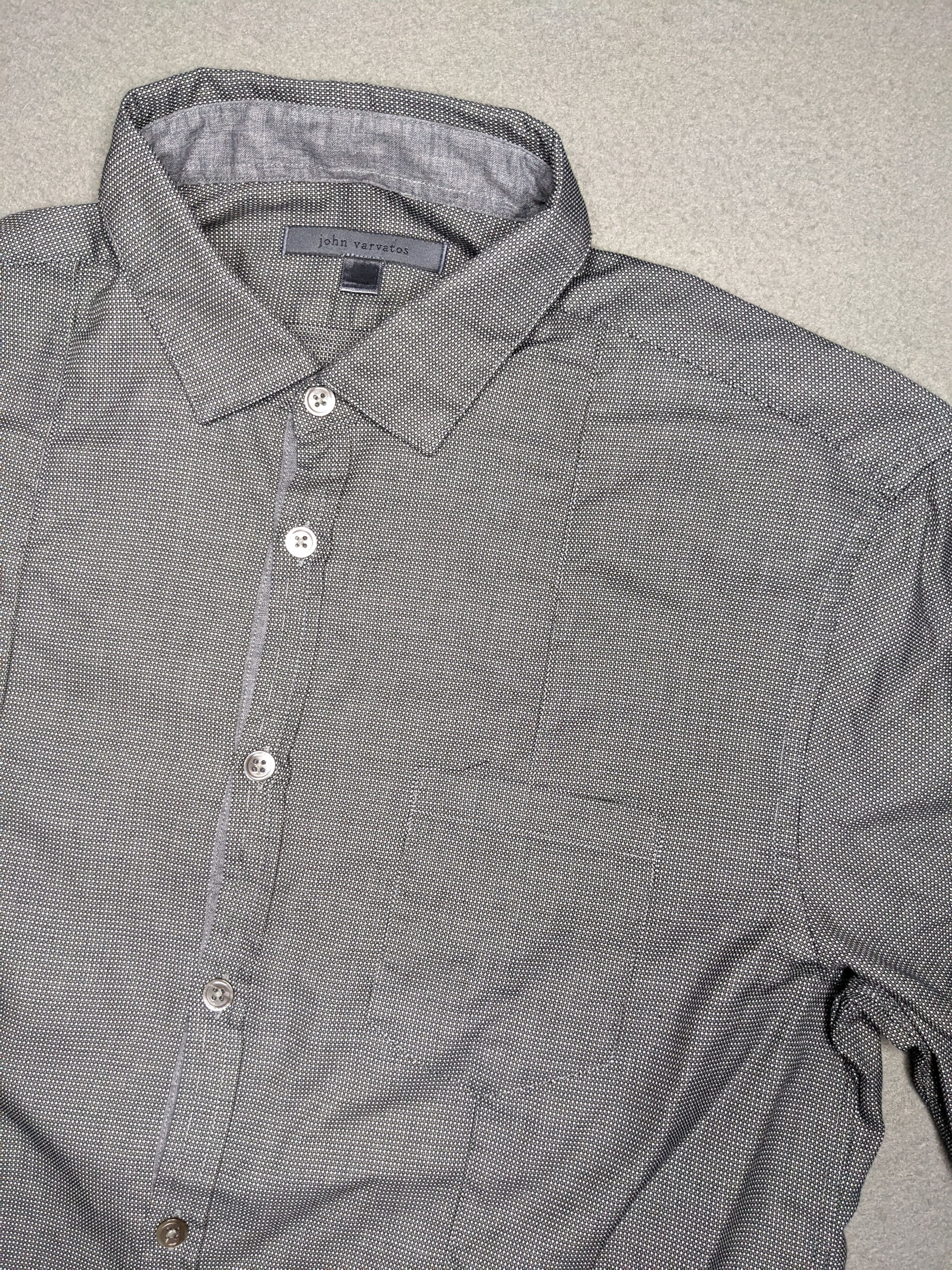 John Varvatos John Varvatos Button Up Shirt Mens Small Geometric Birdseye Size US S / EU 44-46 / 1 - 3 Thumbnail