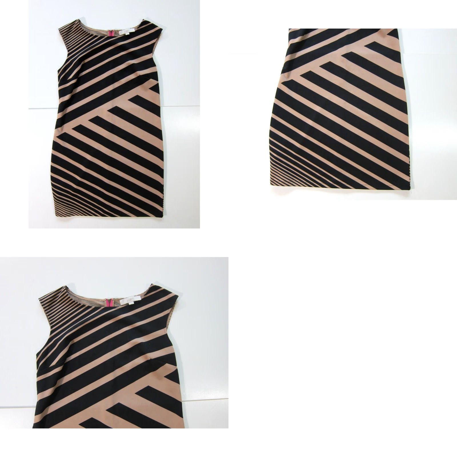 Ann Taylor Ann Taylor Loft Black Stripe Stretch Sleeveless Tunic Sheath Shift Dress 6 Womens Dress Black 6 Tailor Loft Ann Taylor Size M / US 6-8 / IT 42-44 - 8 Thumbnail