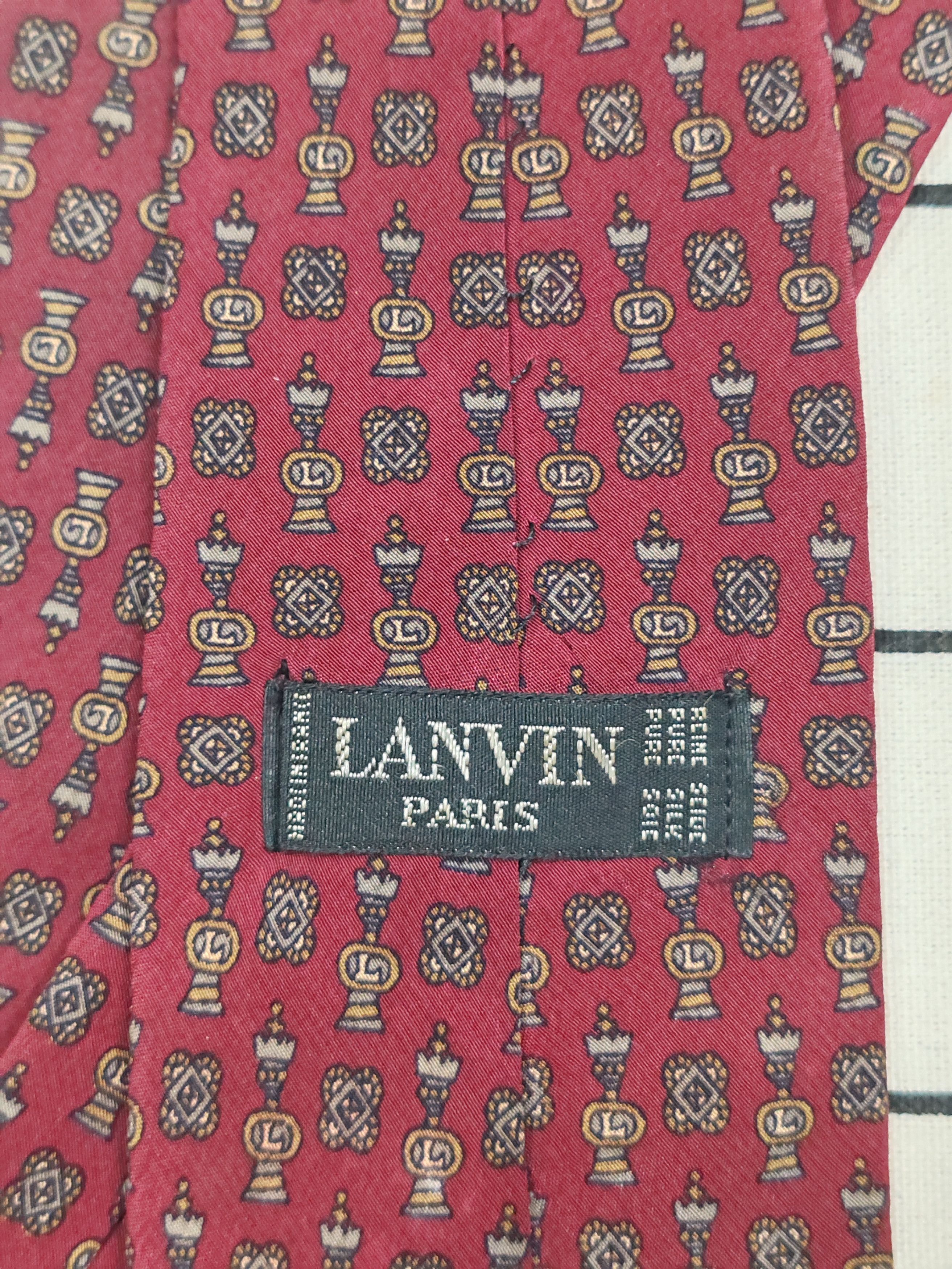 Lanvin LANVIN PARIS IWRYHIOR Necktie Maroon Pure Silk for Men Size ONE SIZE - 6 Thumbnail