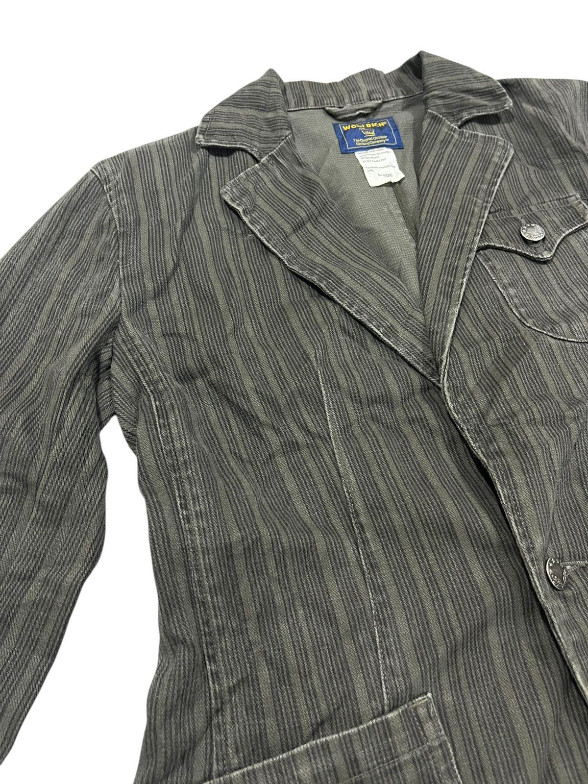 Vintage Vintage Woolrich Stripped Button Up Blazer/Coat Jacket Size US L / EU 52-54 / 3 - 3 Thumbnail