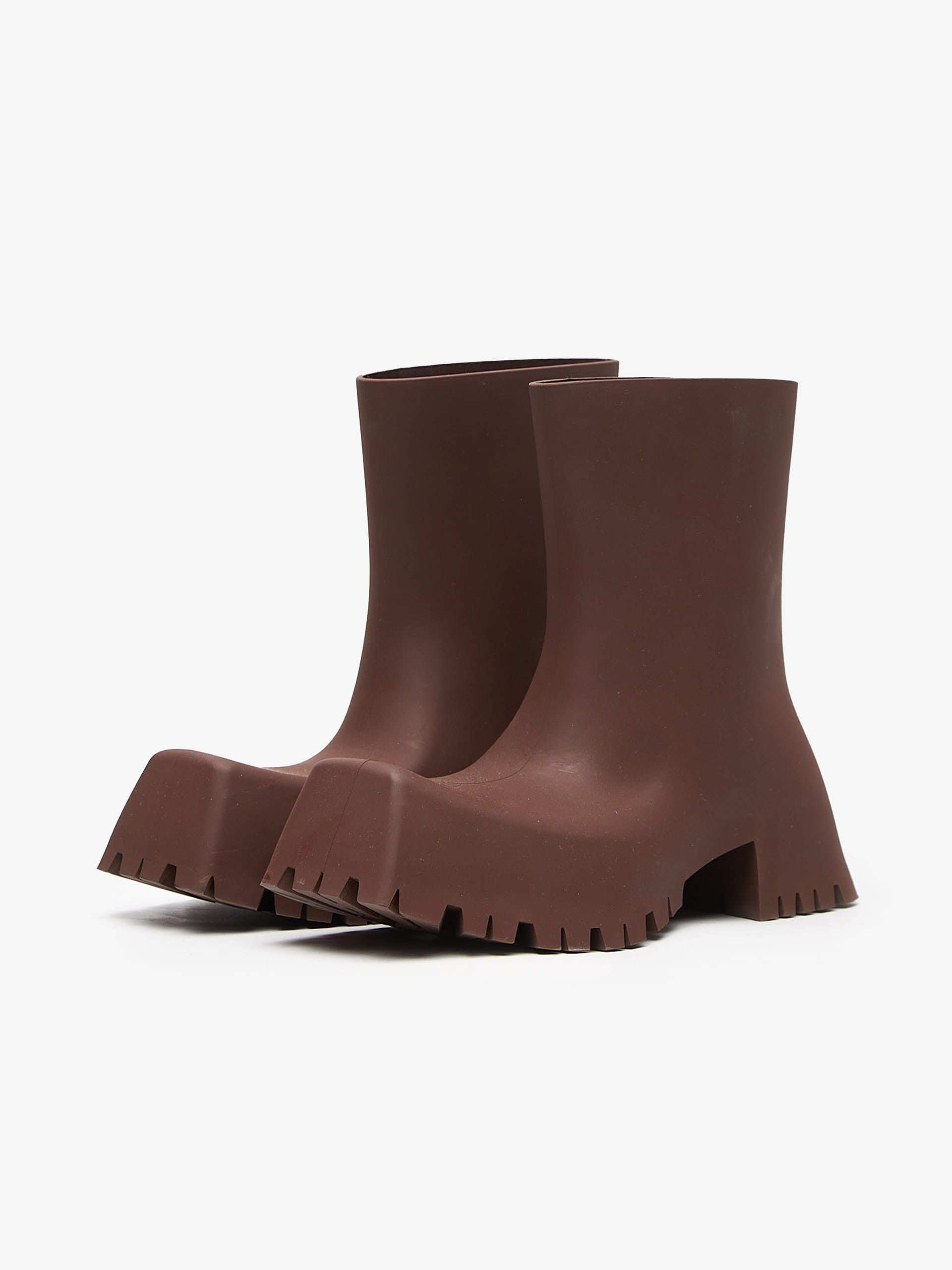 Balenciaga o1in1g0724 Trooper Rubber Boot in Brown Size US 6 / EU 39 - 2 Thumbnail