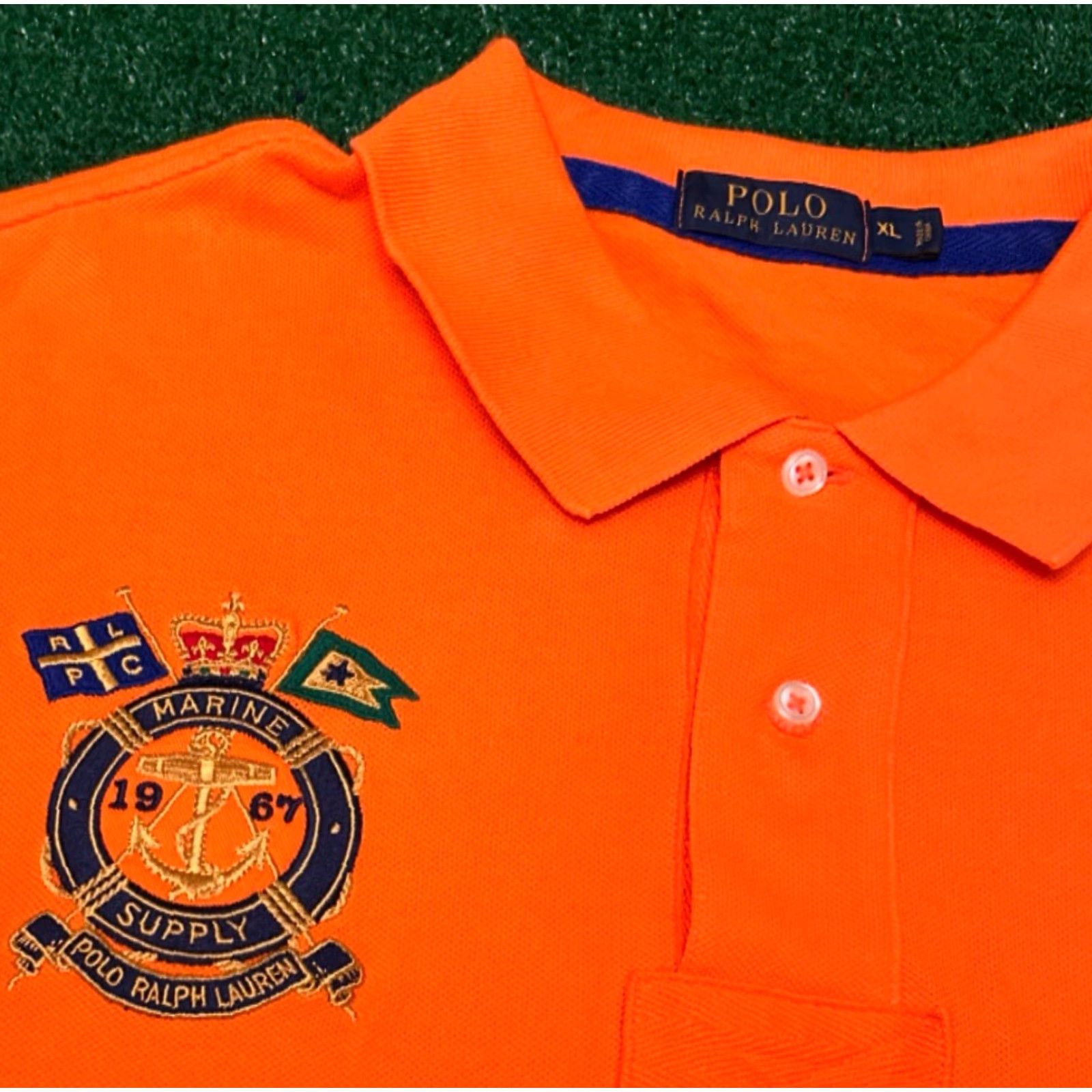 Polo Ralph Lauren VINTAGE Polo Ralph Lauren Big Pony Marine Supply Sailing Crest Collared Polo Shirt XL Size Orange Men’s Polo shirt Size US XL / EU 56 / 4 - 3 Thumbnail