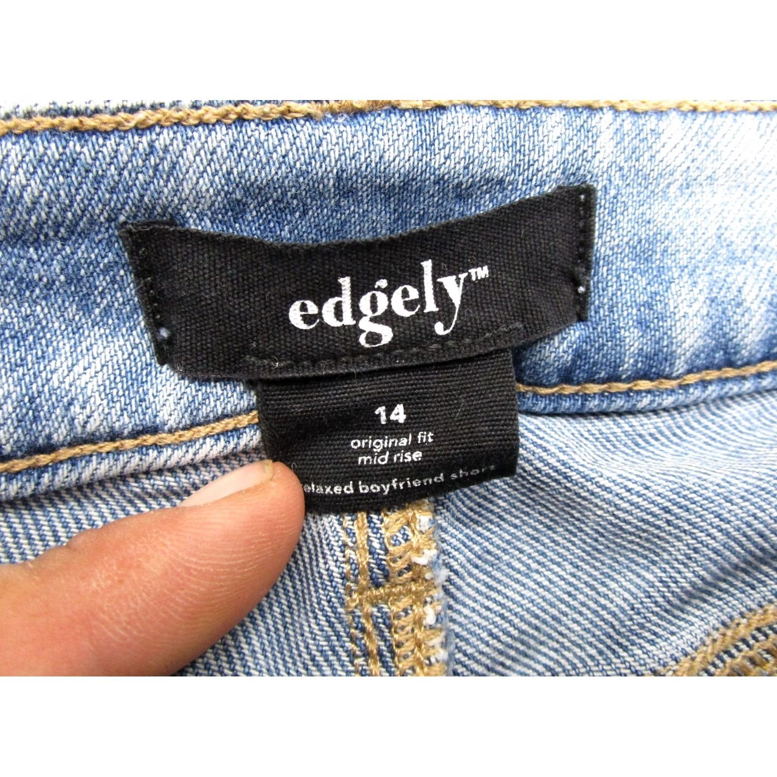 Vintage Maurices Women's Cargo Mid Rise Original Relaxed Boyfriend Shorts SZ 14 Blue Denim 5-Pocket Casual Summer Spring Shirt? Size 36" / US 14 / IT 50 - 2 Thumbnail