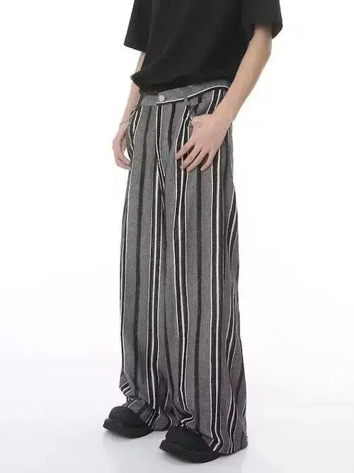 Japanese Brand Striped Baggy Sweatpants Size US 32 / EU 48 - 6 Thumbnail