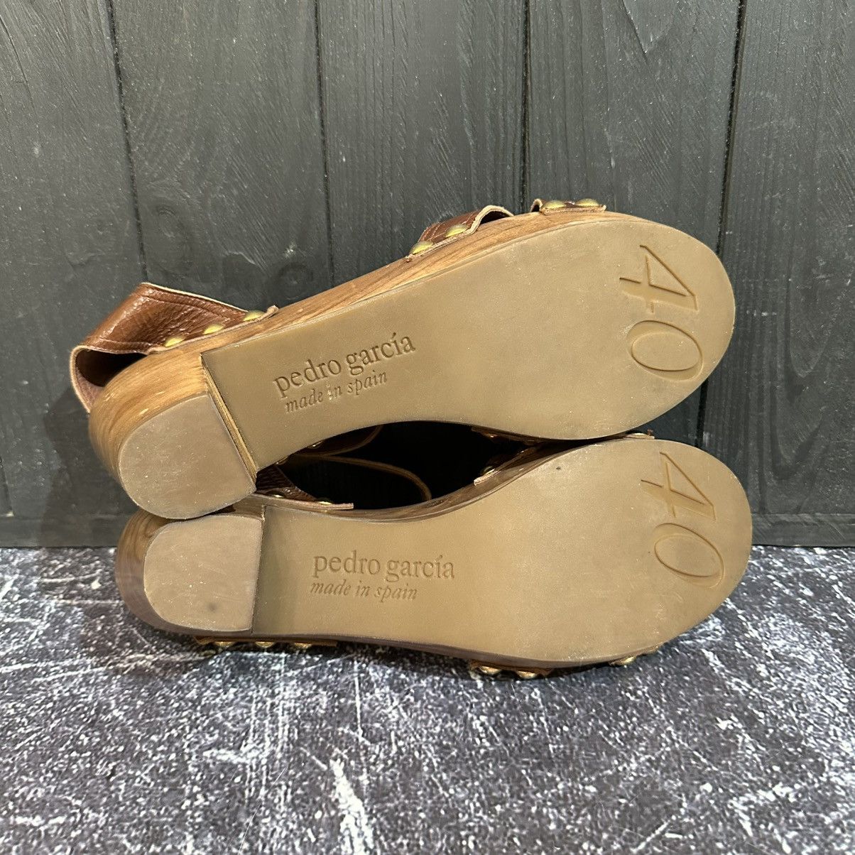 Pedro Garcia Pedro Garcia Wedge Women’s Leather Sandals Heels Size 40 Size US 10 / IT 40 - 7 Thumbnail