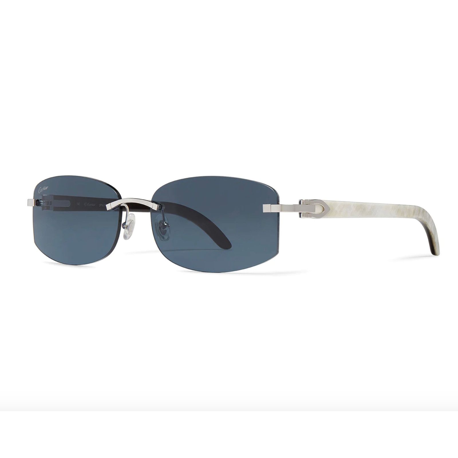 image of Cartier C Decor Buffalo Horn Glasses Silver, Men's