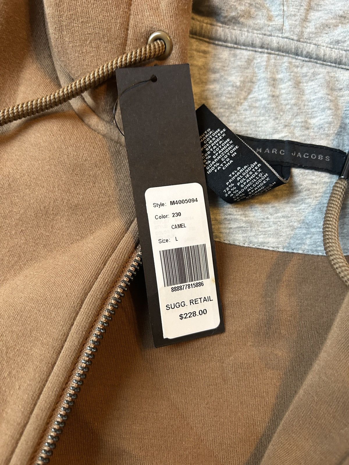 Marc by Marc Jacobs Marc by Marc Jacobs Camel Zip-Up Hoodie Sweatshirt Size US L / EU 52-54 / 3 - 3 Thumbnail