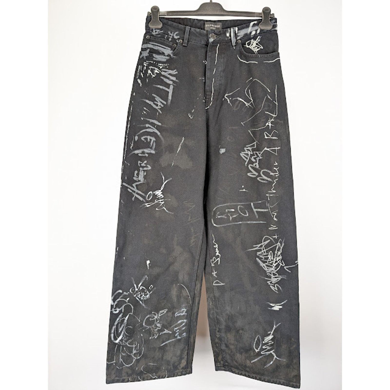 Balenciaga o1rshd1 Q:2 / Baggy Pants / Jeans in Black Size US 32 / EU 48 - 2 Thumbnail