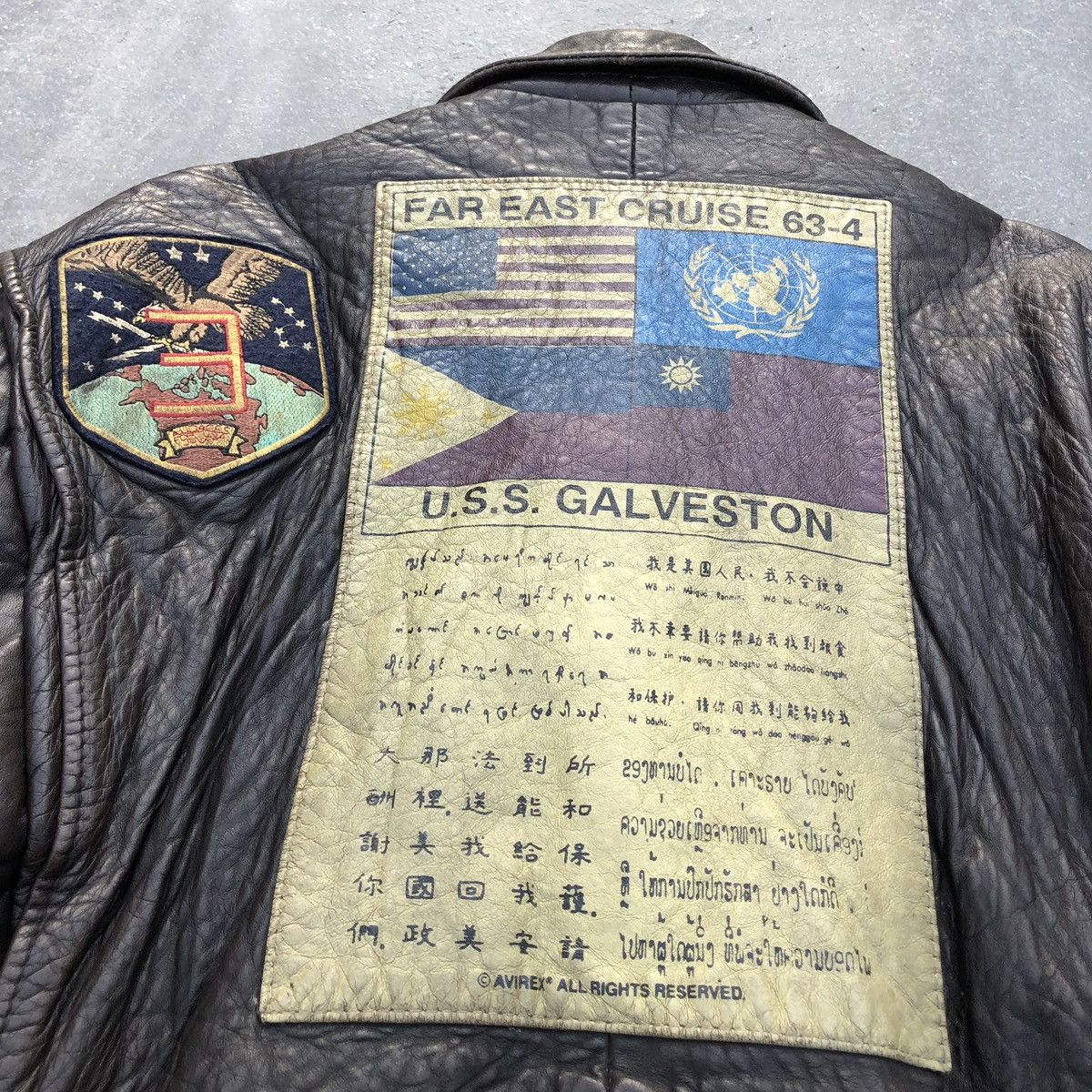 Vintage Avirex Top Gun USS Type G-1 Leather Flight Jacket