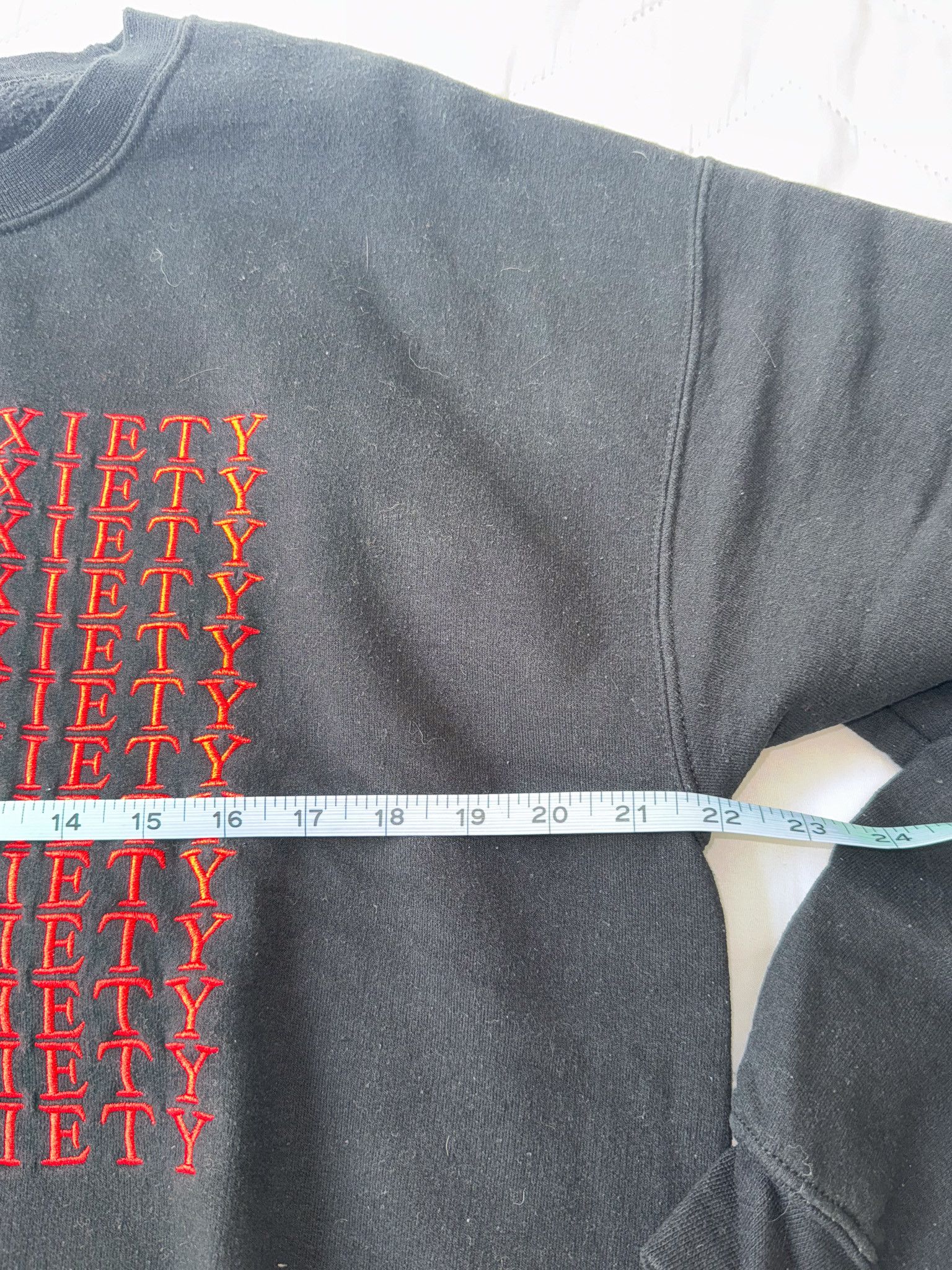 Other Social Anxiety Embroidered Red on Black Sweatshirt Size US L / EU 52-54 / 3 - 2 Thumbnail
