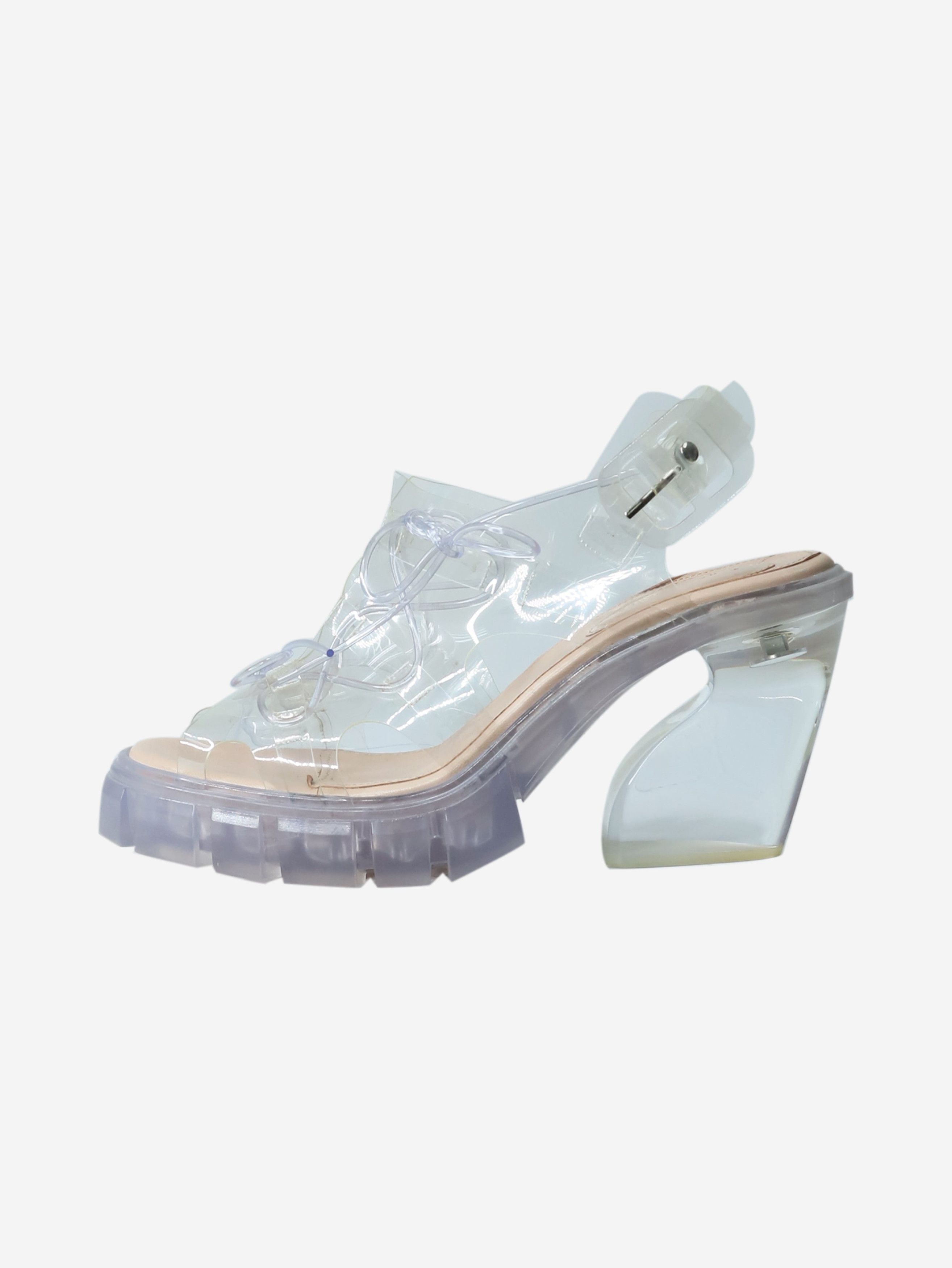 image of Simone Rocha Clear Jelly Trek Lace-Up Sandals - Size Eu 40, Women's