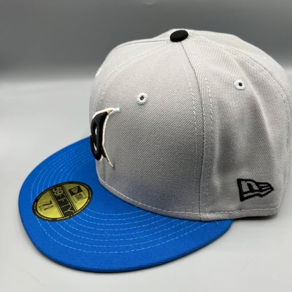New Era Cleveland Indians Guardians Hat Men 7 5/8 Gray Fitted Cap Size ONE SIZE - 3 Thumbnail