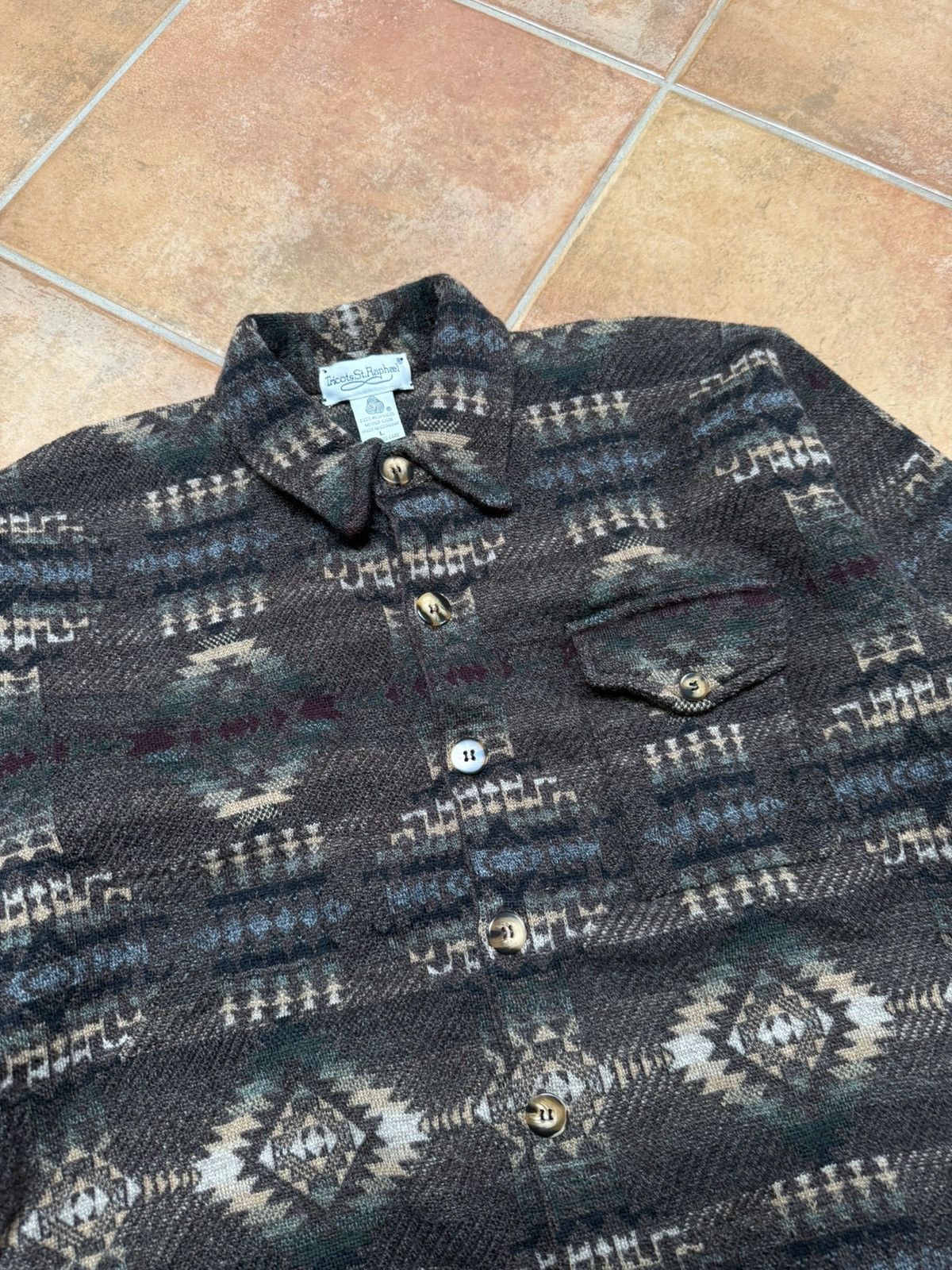 Tricots St. Raphael Vintage Aztec Knitted Button Up Sweater Size US M / EU 48-50 / 2 - 4 Thumbnail