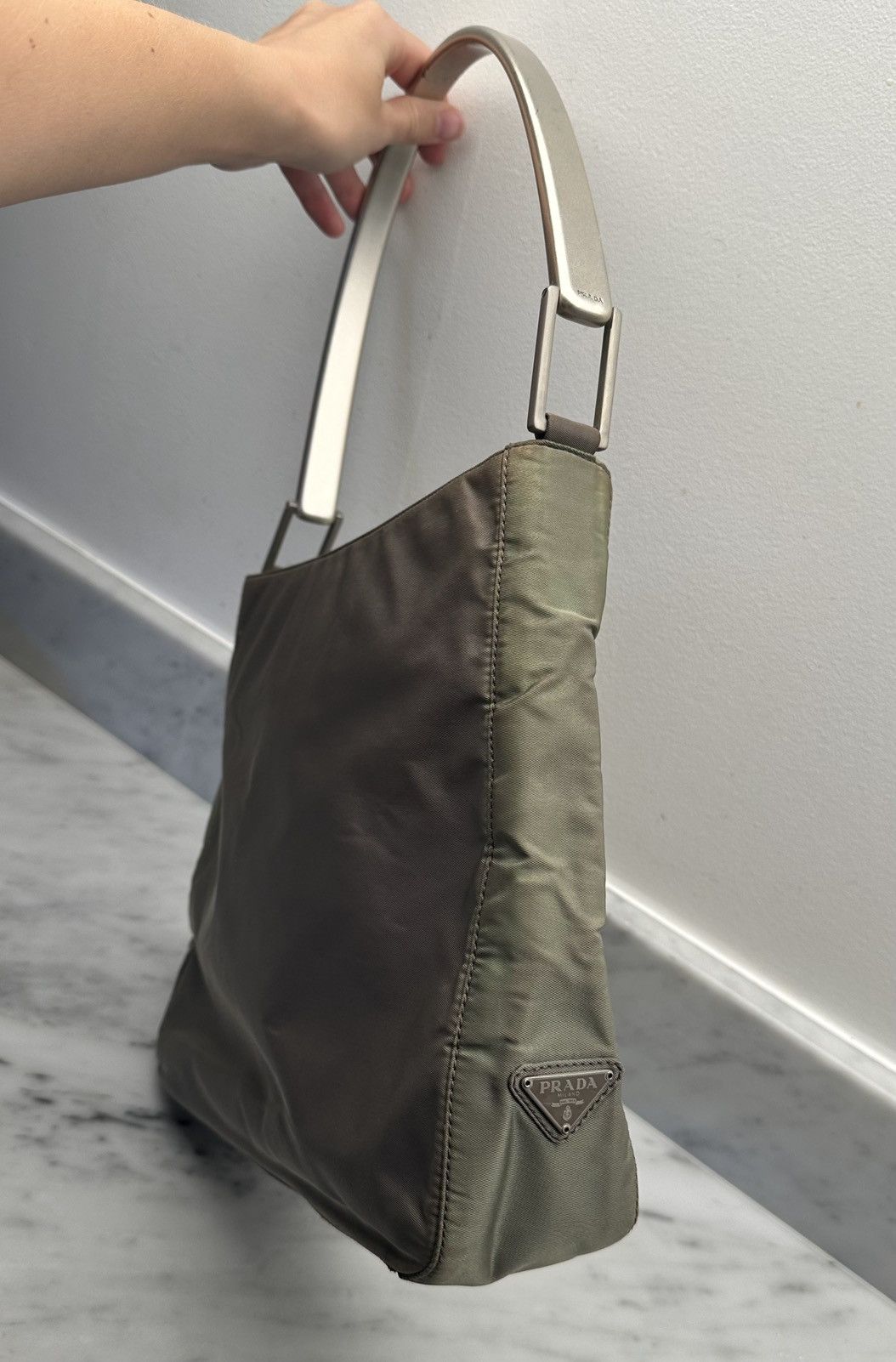 Prada Prada shoulder bag 🔥 khaki logo triangle handbag clear arm Size ONE SIZE - 1 Thumbnail