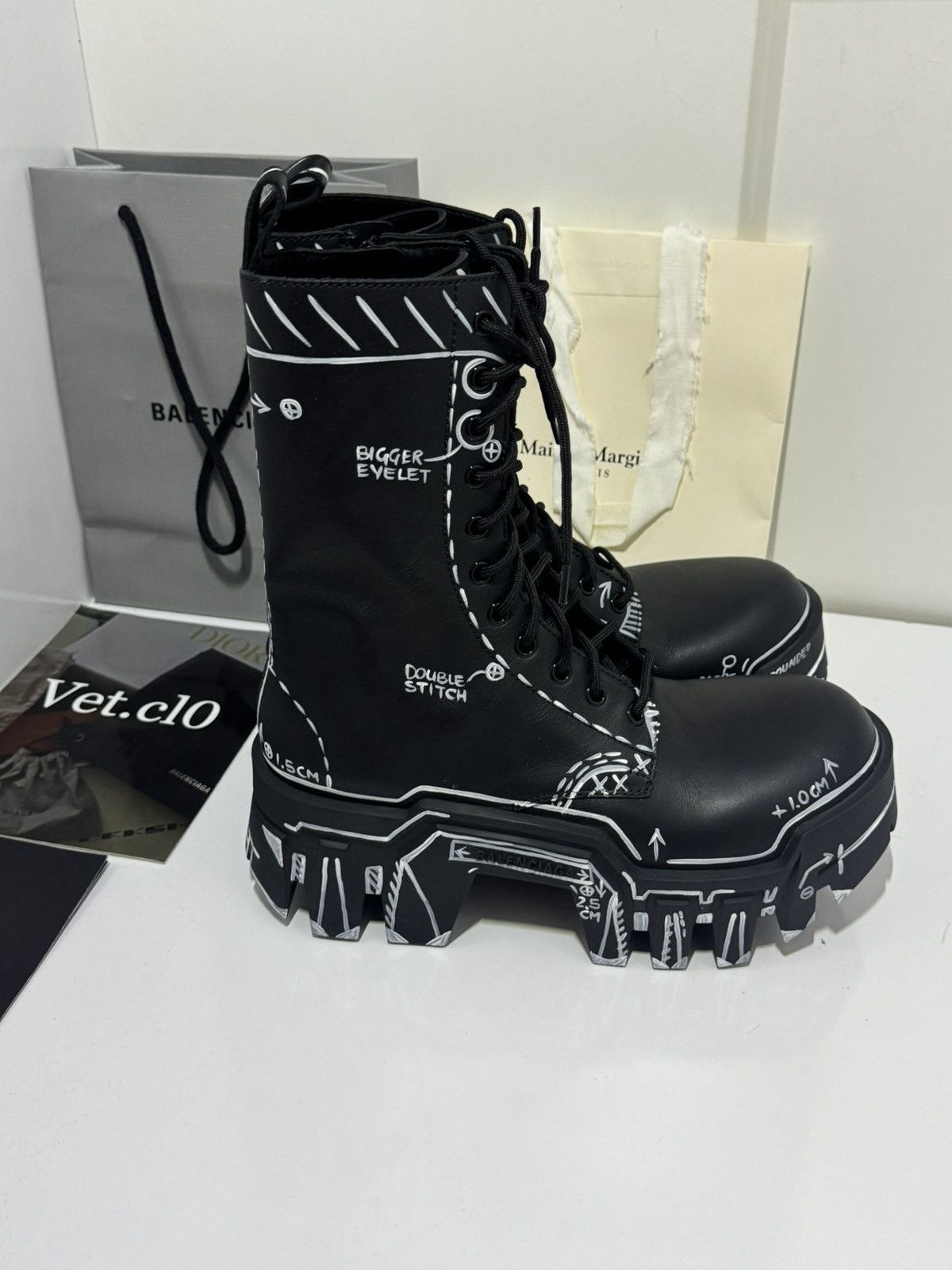 Balenciaga ✅Balenciaga bulldozer boots lace up marker 39-41 Size US 8 / EU 41 - 4 Thumbnail