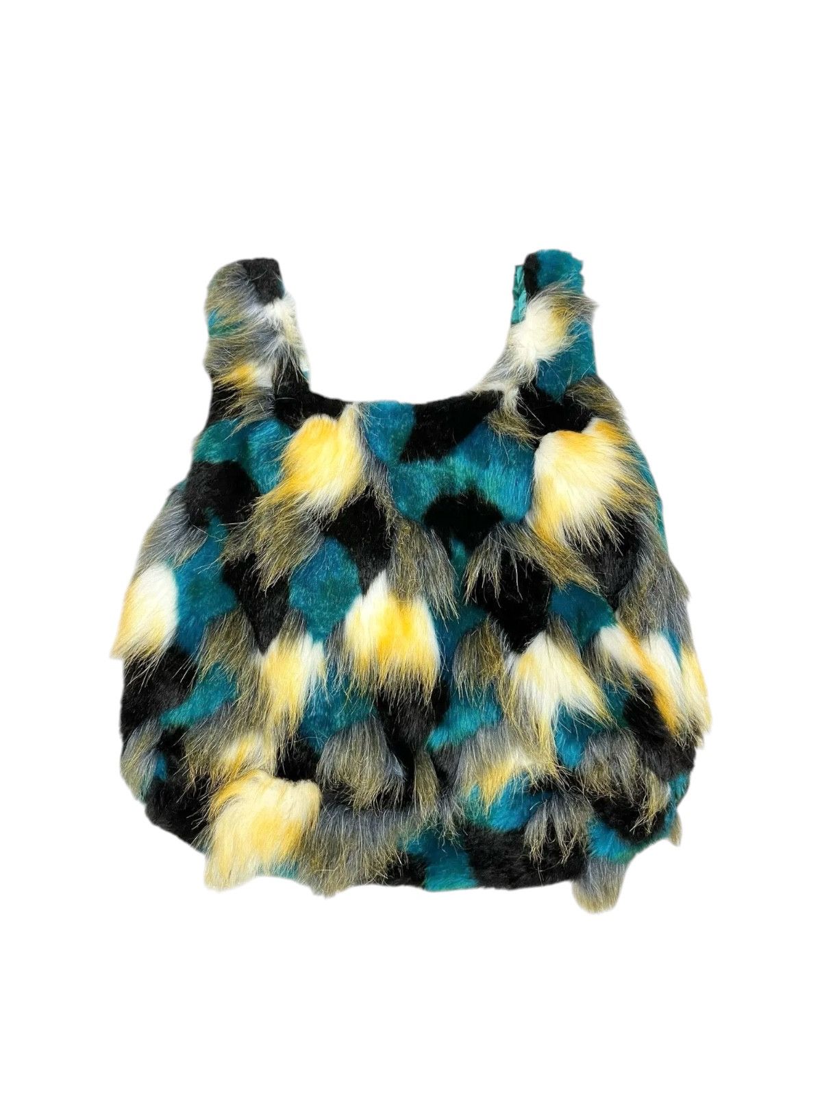 United Colors Of Benetton 🔥Benetton Faux Fur Magnetic Closure Tote Y2K LGB IF 6 9 Size ONE SIZE - 1 Thumbnail
