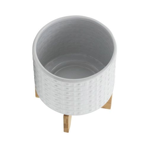 Designer × Homemade 8" DOTTED PLANTER W/ STAND, WHITE Size US L / EU 52-54 / 3 - 5 Thumbnail