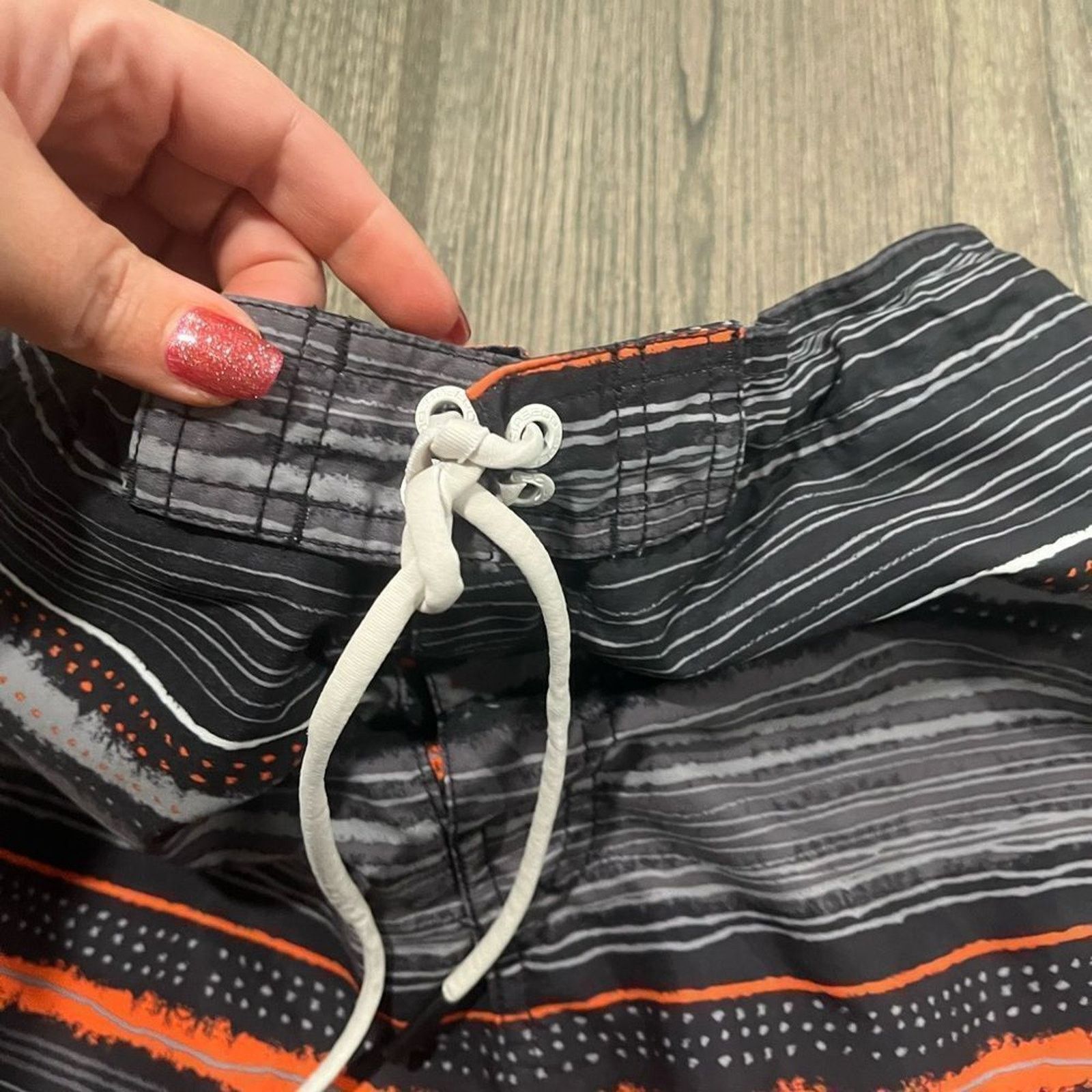 Speedo Speedo Gray Orange Drawstring Board Shorts Size M Size US 28 / EU 44 - 7 Thumbnail