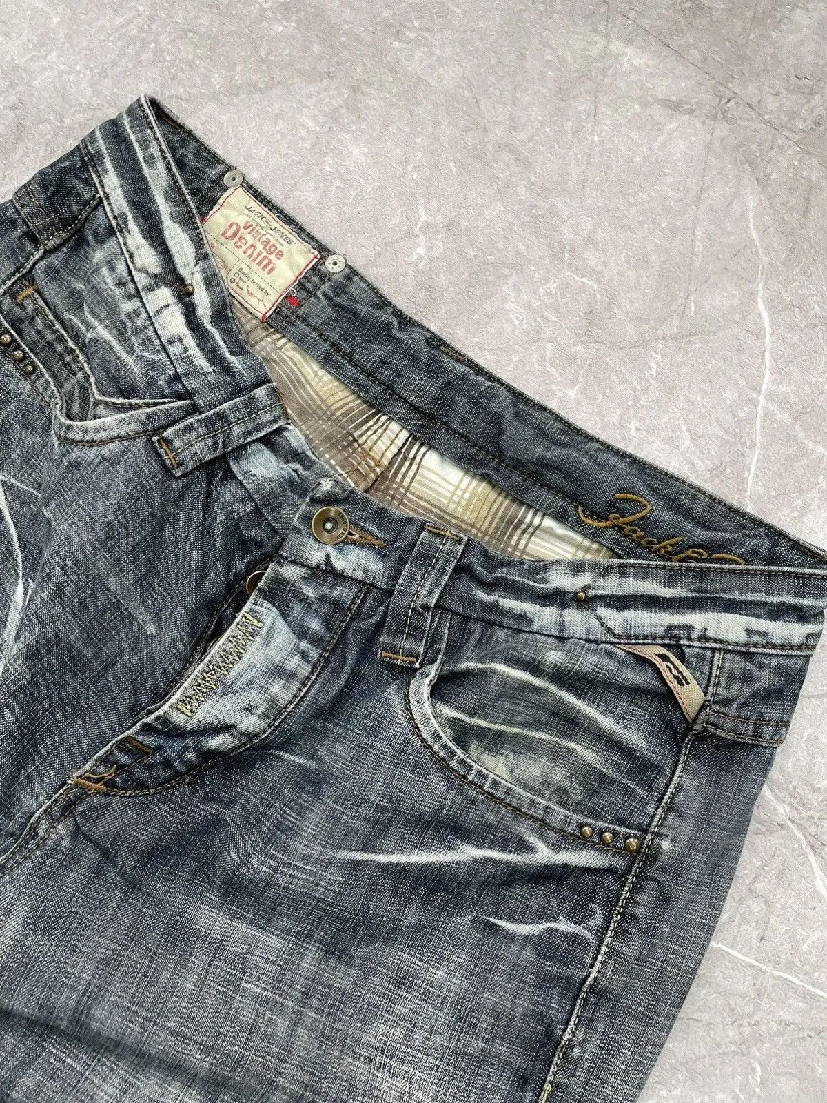 Diesel Washed wide leg Diesel style distressed jeans pants y2k Size US 32 / EU 48 - 5 Thumbnail