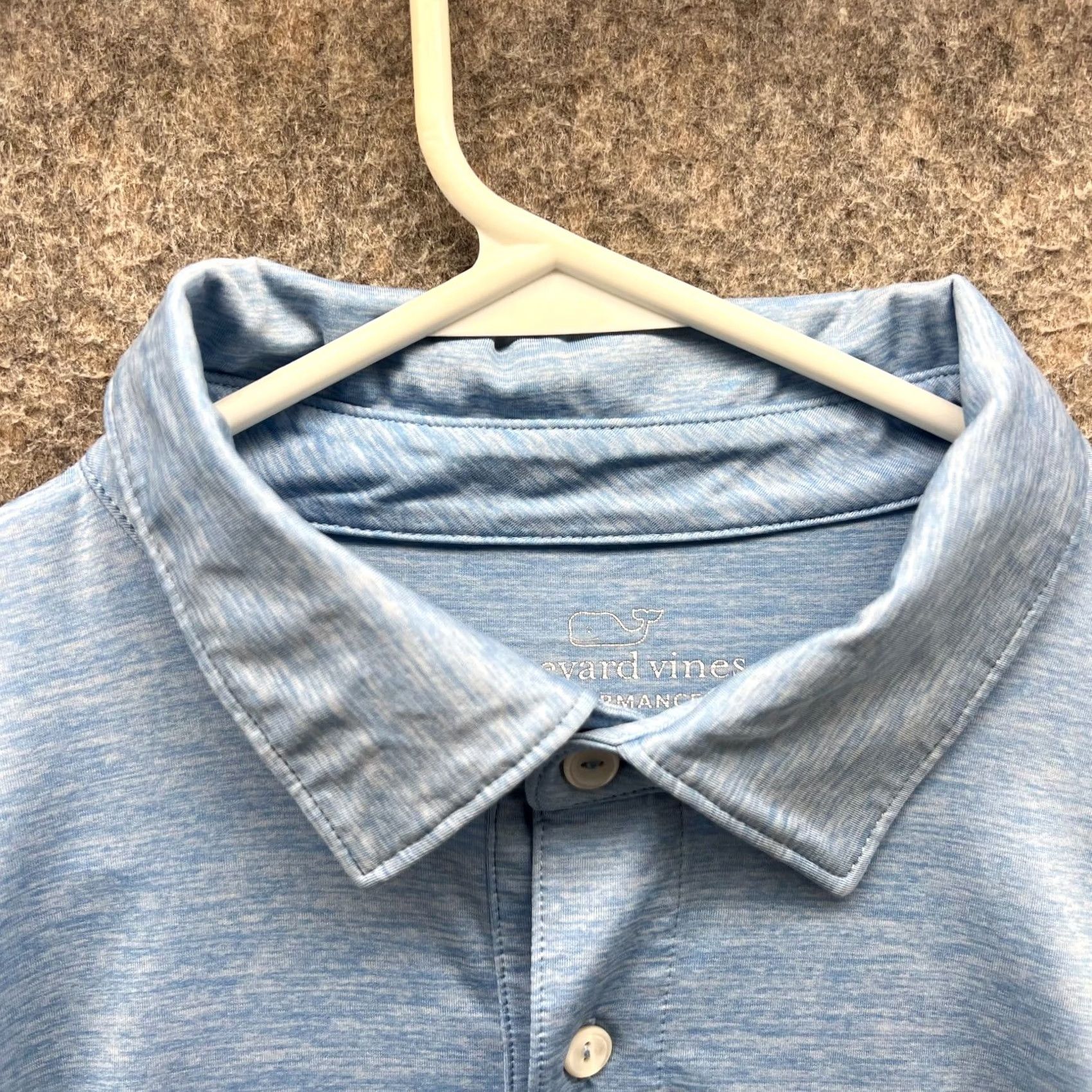 Vineyard Vines VINEYARD VINES Polo Shirt Men Large Blue Polyester Knit Polo Shirt Men Large Blue Cotton Polyester Preppy Logo Short Sleeve Size 42R - 2 Thumbnail