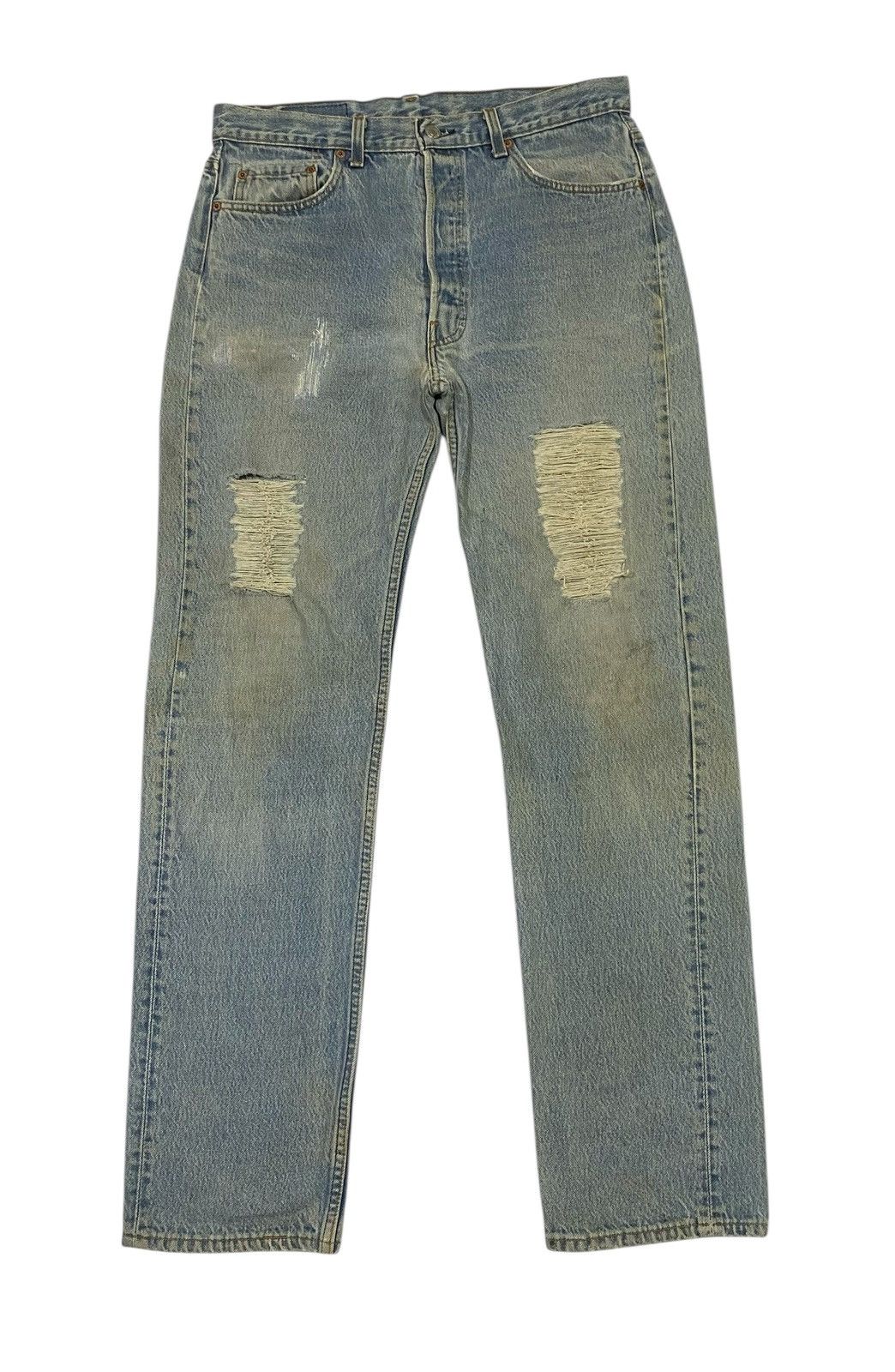 Levi's Vintage Levis 501 distressed grunge style jeans Size US 34 / EU 50 - 1 Thumbnail