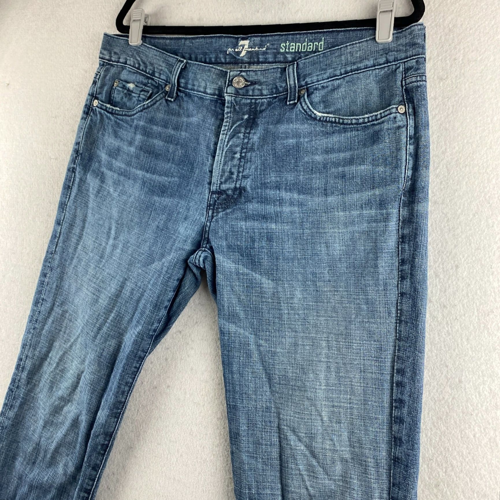 7 For All Mankind 7 For All Mankind Jeans Mens 36 Blue Straight Distressed Denim Size US 36 / EU 52 - 7 Thumbnail