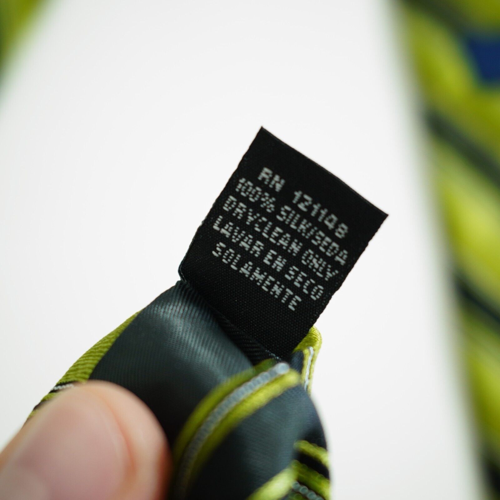 Stafford Stafford Woven Green Black Striped Wide Silk Tie Size ONE SIZE - 4 Thumbnail