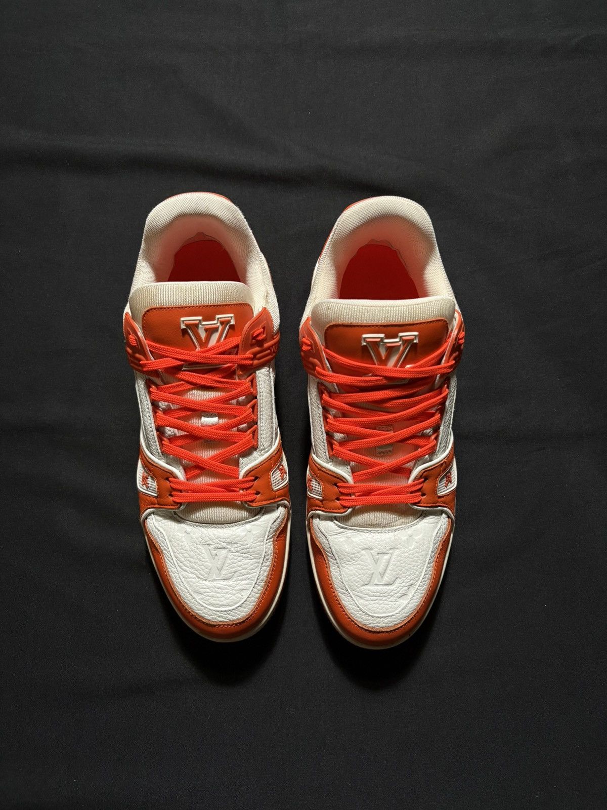Louis Vuitton Louis Vuitton White Orange Monogram Trainers - Size 8LV Size US 9.5 / EU 42-43 - 2 Thumbnail