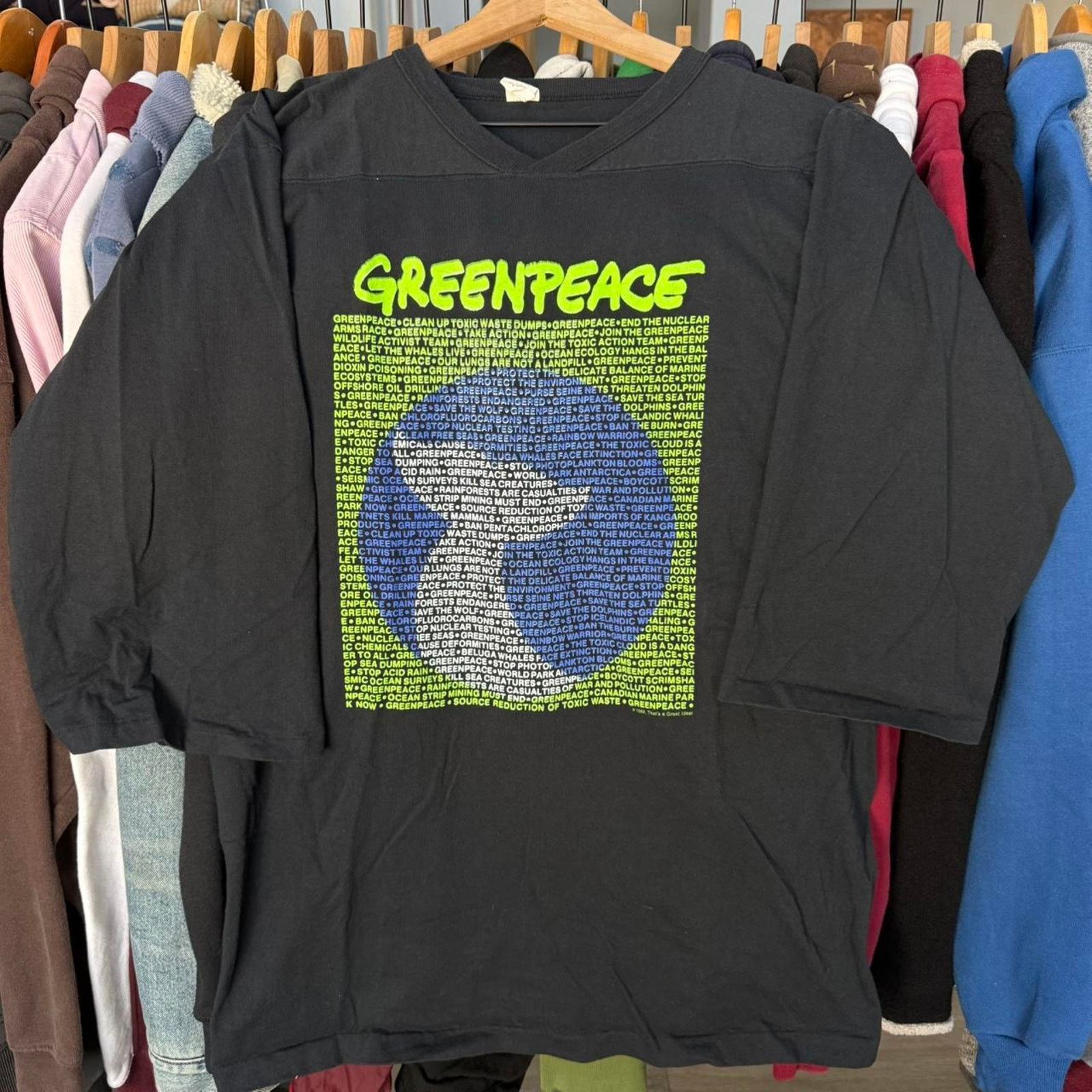 Other Vintage 1989 green peace humanitarian t-shirt Size US XL / EU 56 / 4 - 1 Thumbnail