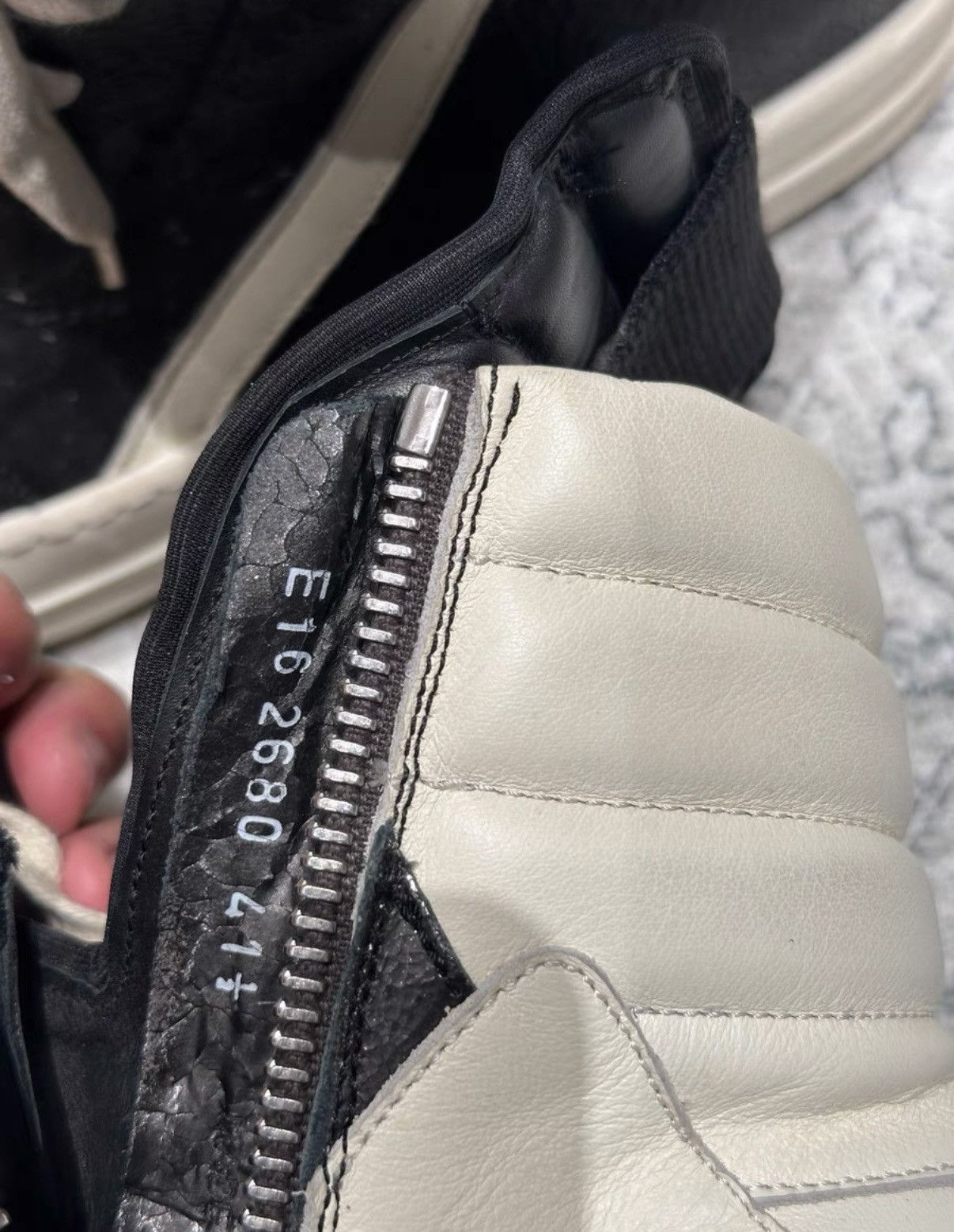 Rick Owens Rick Owens Geobasket classic cracked silver leather Size US 8 / EU 41 - 6 Thumbnail