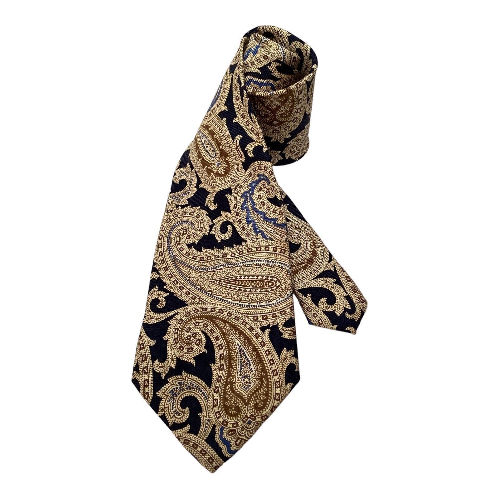 Trussardi TRUSSARDI Yellow Paisley Luxury Designer Silk Tie W: 3.75" Size ONE SIZE - 1 Thumbnail