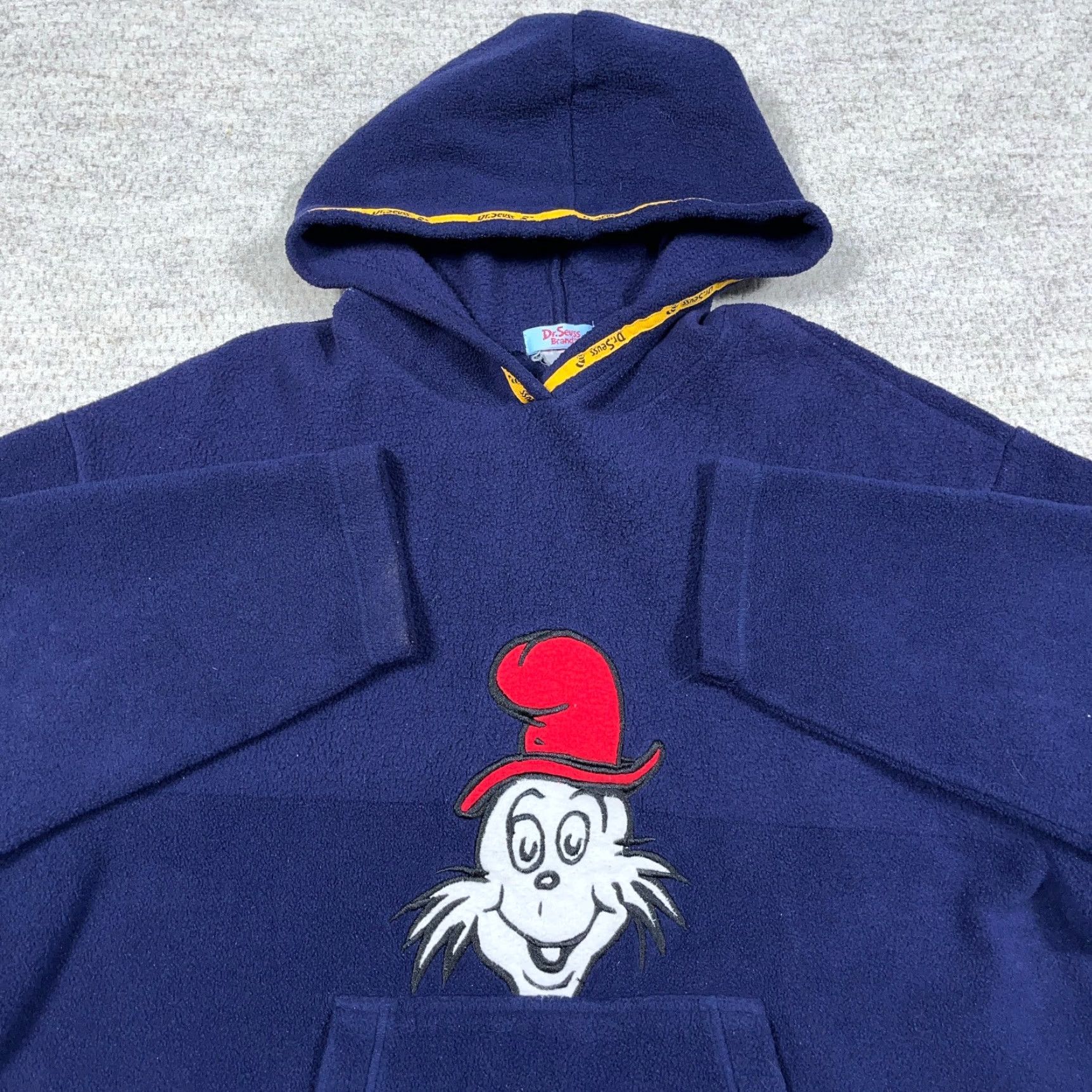 Vintage VINTAGE Dr Seuss Hoodie Men 2XL Blue Fleece Pullover Sweatshirt Sam Ham Cartoon Classic 90s Theme Size US XXL / EU 58 / 5 - 2 Thumbnail