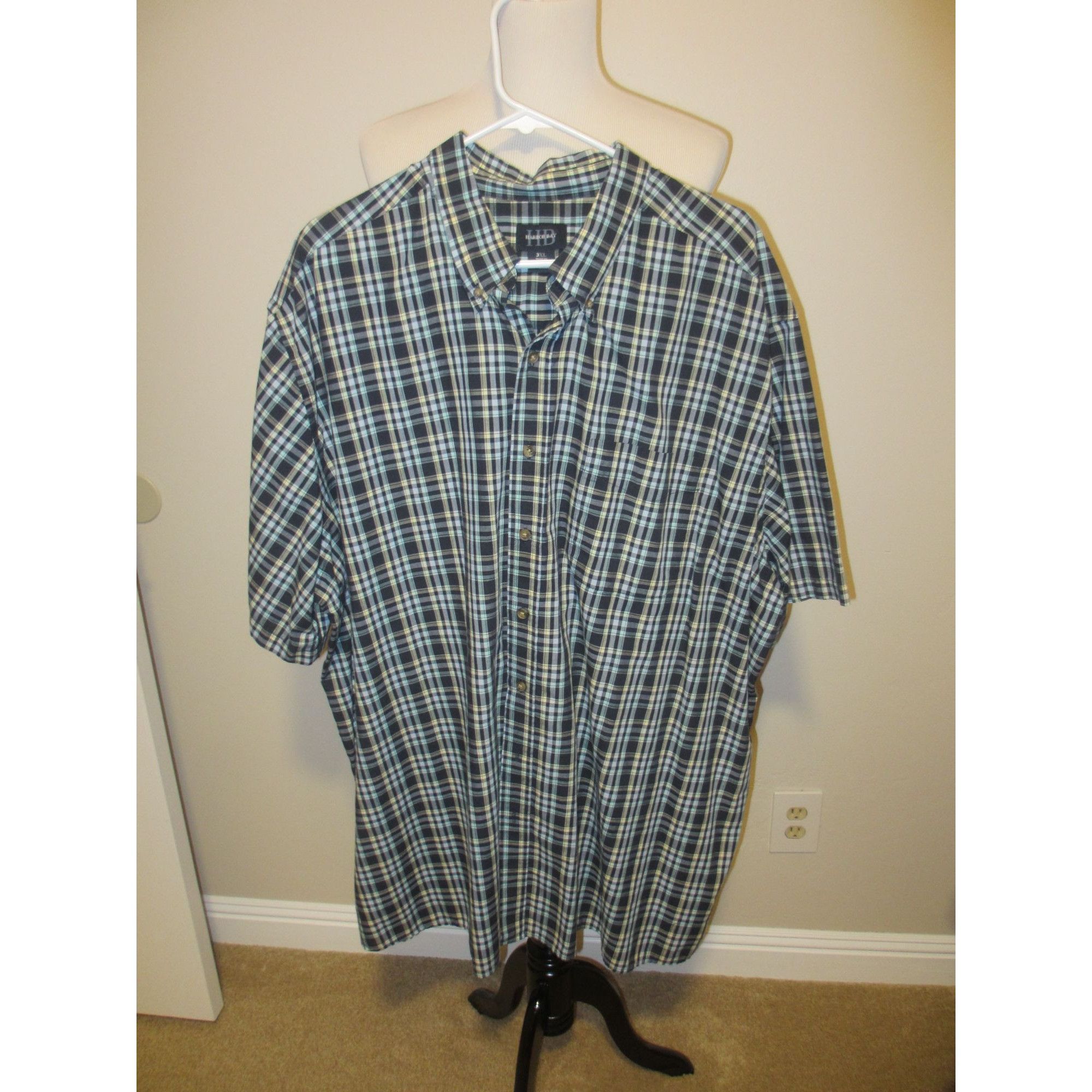 Other Harbor Bay Mens Plaid Button-Up Shirt 3XL Short Sleeve Cotto Size US XXL / EU 58 / 5 - 1 Thumbnail