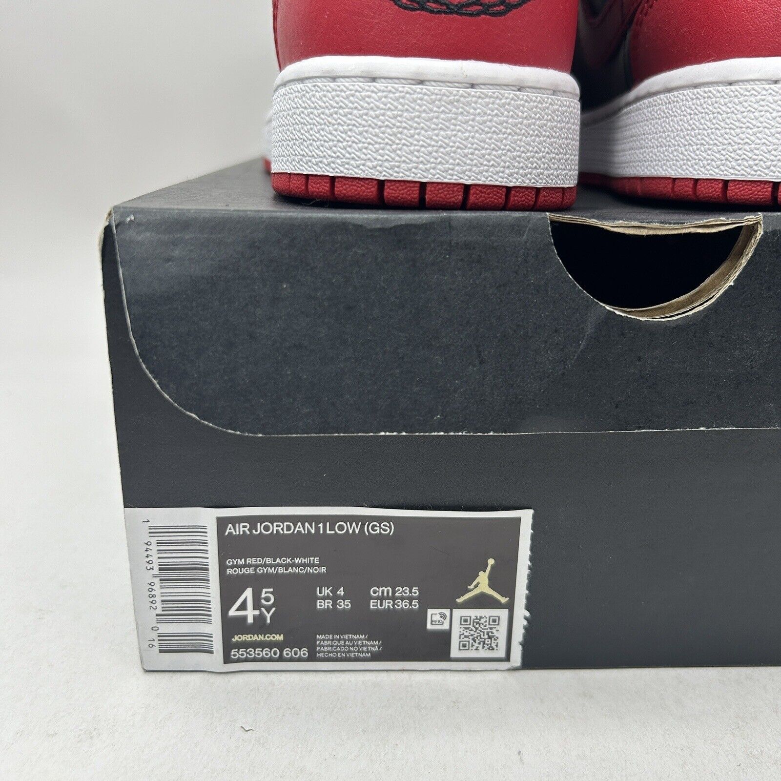 Nike Nike Air Jordan 1 Low GS “Gym Red/Reverse Bred” 2023 Size US 6 / IT 36 - 5 Thumbnail