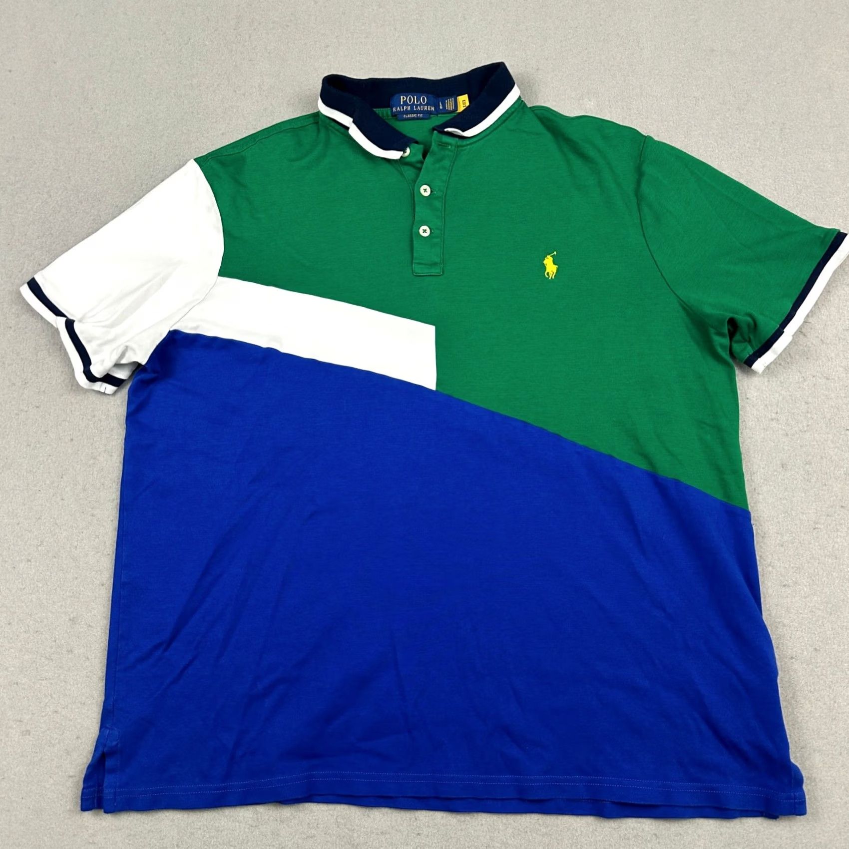 Polo Ralph Lauren Polo Ralph Lauren Polo Men L Green Blue Colorblock Short Sleeve Classic Fit Shirt Size US L / EU 52-54 / 3 - 2 Thumbnail