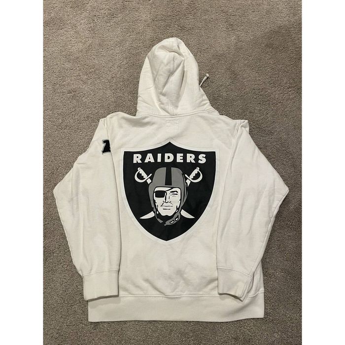 Supreme raiders hoodie online white