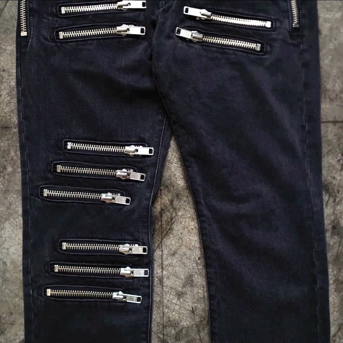 Vintage PPFM Zipper Punk Bikers Denim