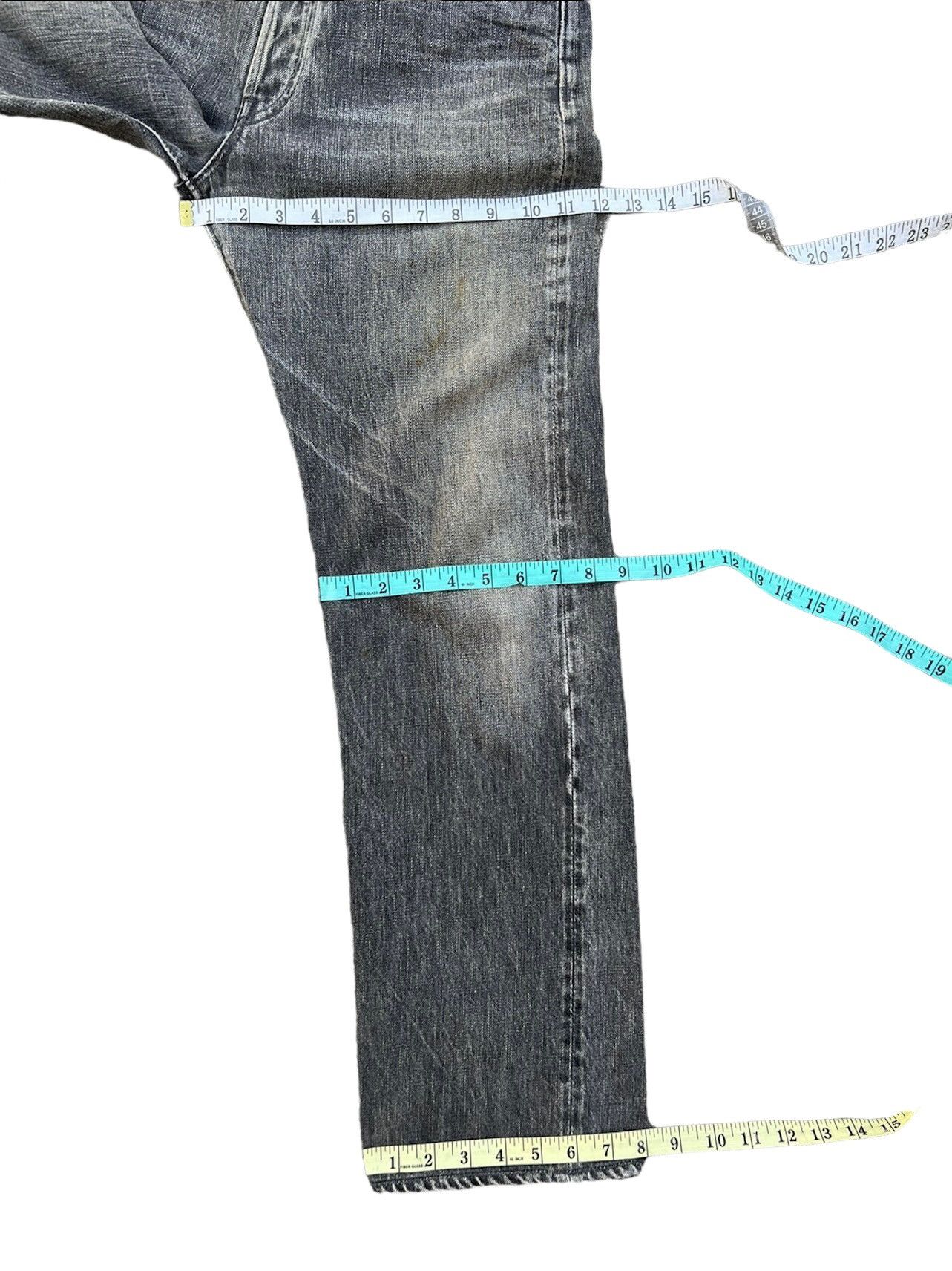 Full Count & Co. Vintage 90s Full Count Japan Faded Black Denim Dirty Jeans Size US 32 / EU 48 - 3 Thumbnail