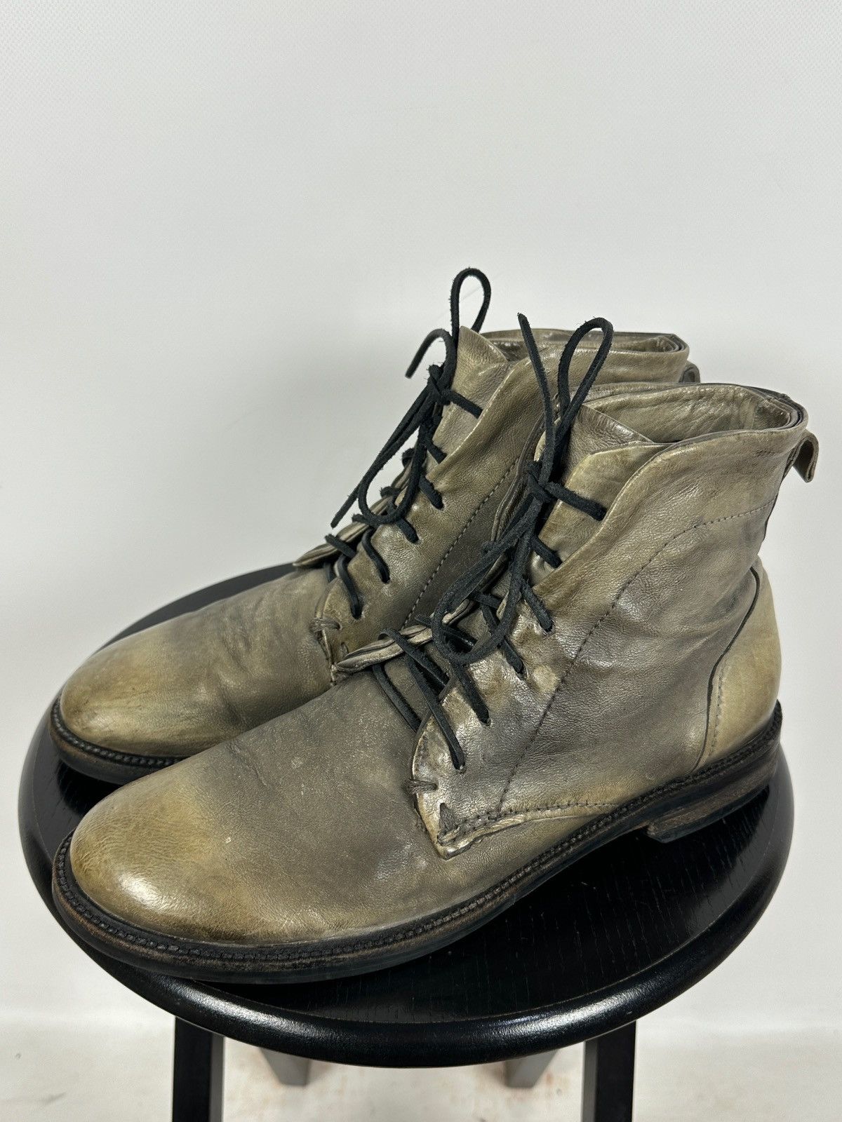 A.S.98 A.S.98 Distressed Leather Lace Up Ankle Boots Guidi Style Size US 10 / EU 43 - 7 Thumbnail