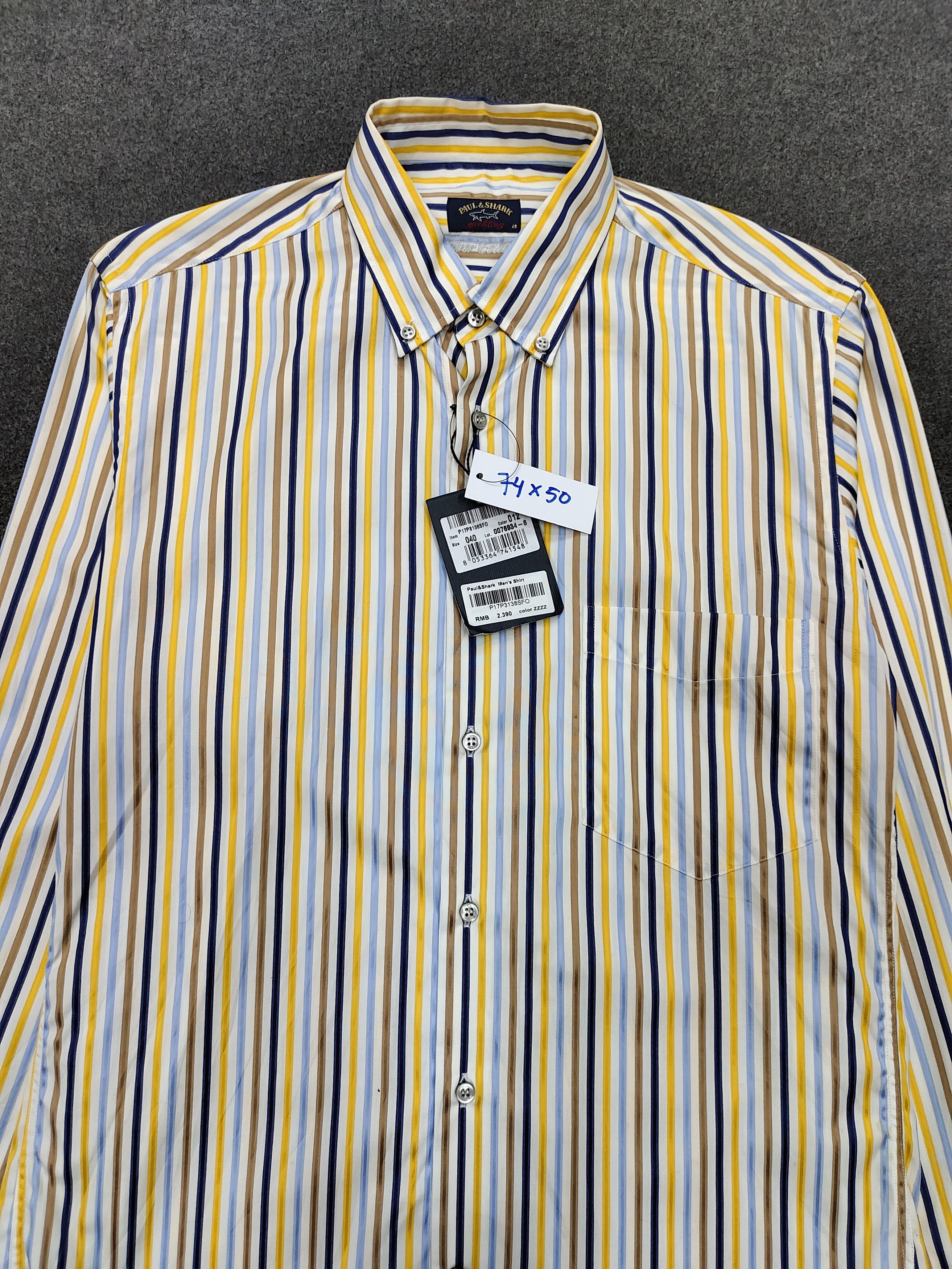 Paul & Shark Paul & Shark- Yachting Silver Collection Striped Shirt Size US M / EU 48-50 / 2 - 2 Thumbnail