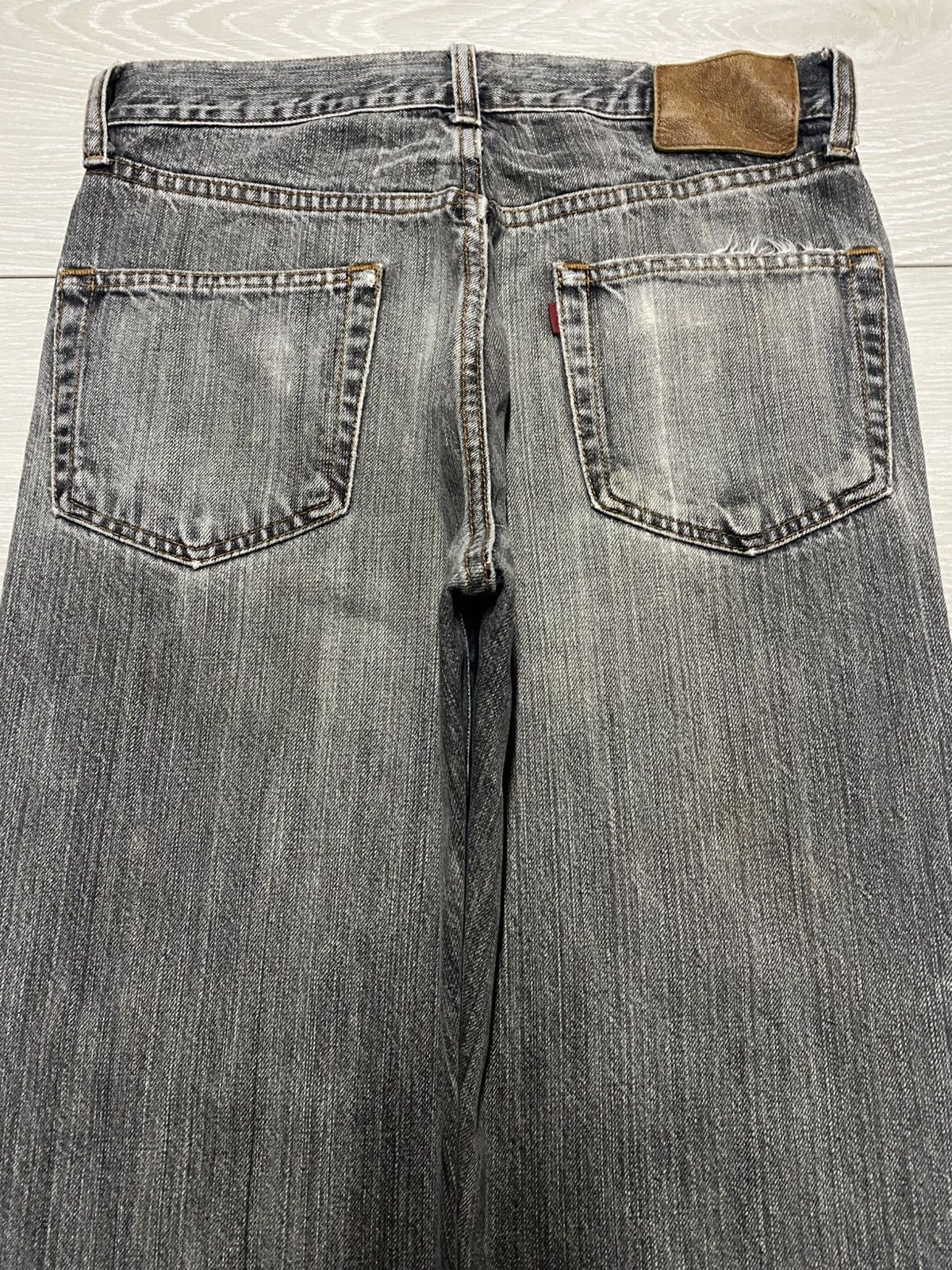 George Cox Cox Casual Clothing Grey Faded Distressed Loose Jeans Size US 29 - 4 Thumbnail