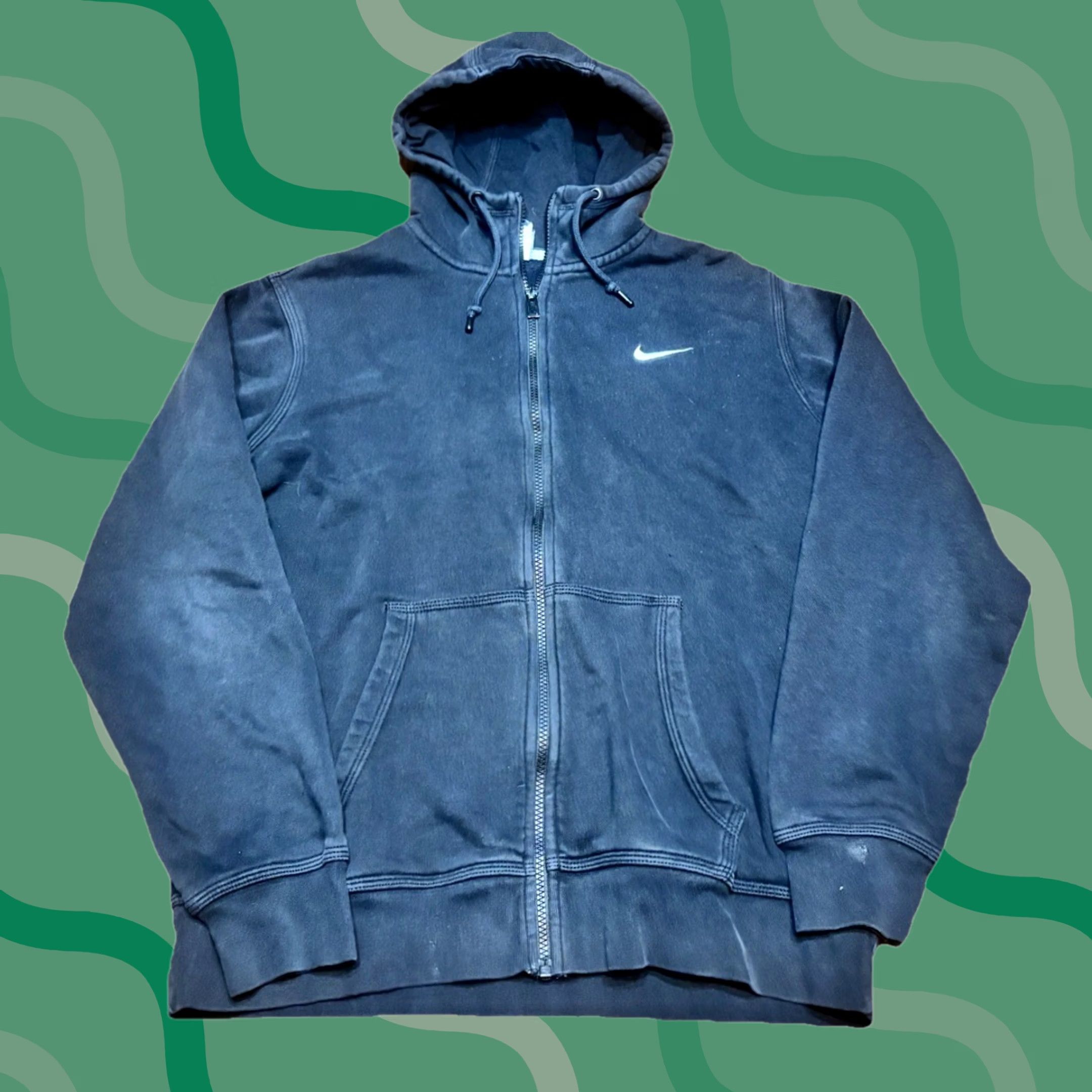 Nike VINTAGE Nike Mens Hoodie Full Zip Black Size L Size US L / EU 52-54 / 3 - 1 Thumbnail