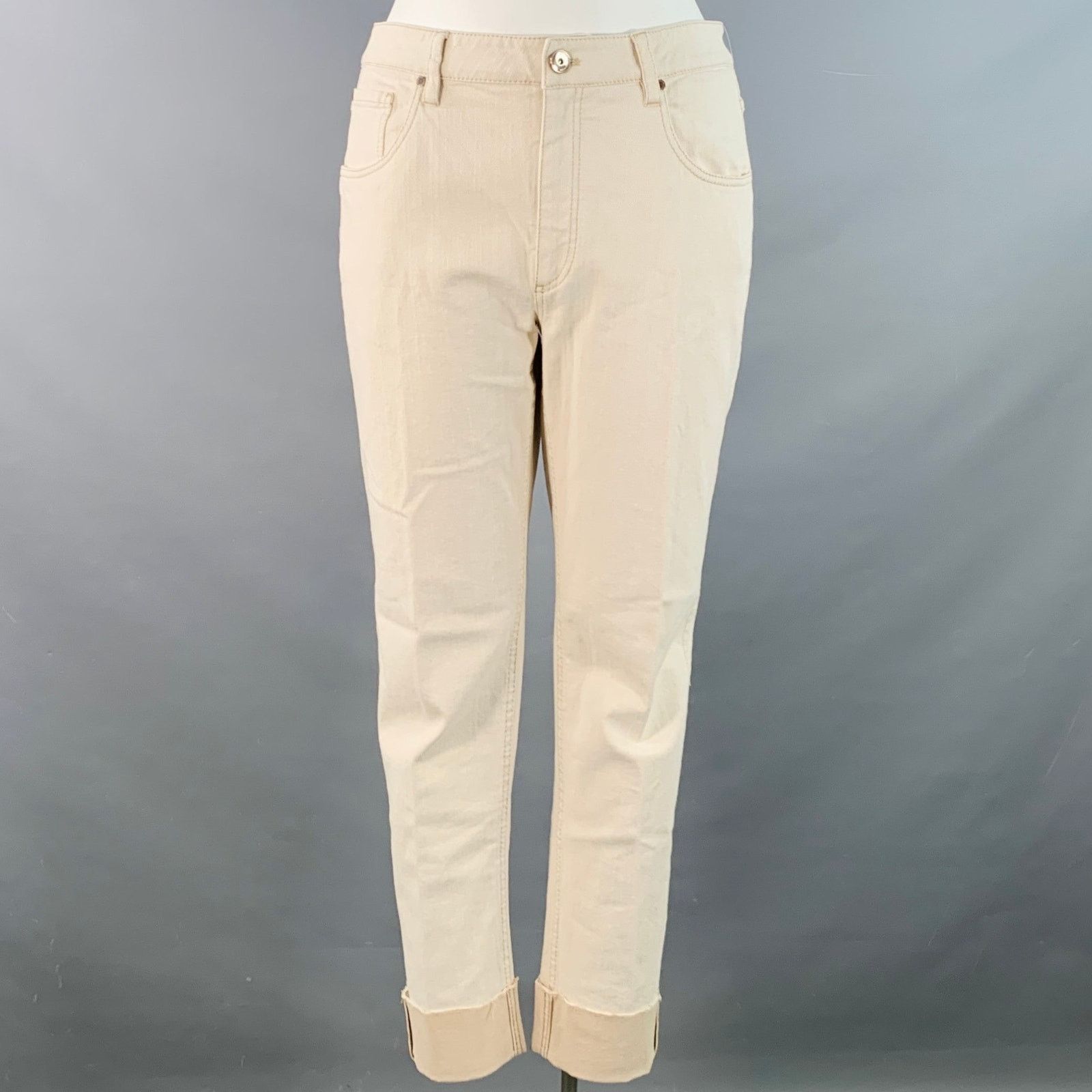 Brunello Cucinelli BRUNELLO CUCNELLI Cotton Twill Monili Cuffed Casual Pants Size 32" / US 10 / IT 46 - 1 Thumbnail