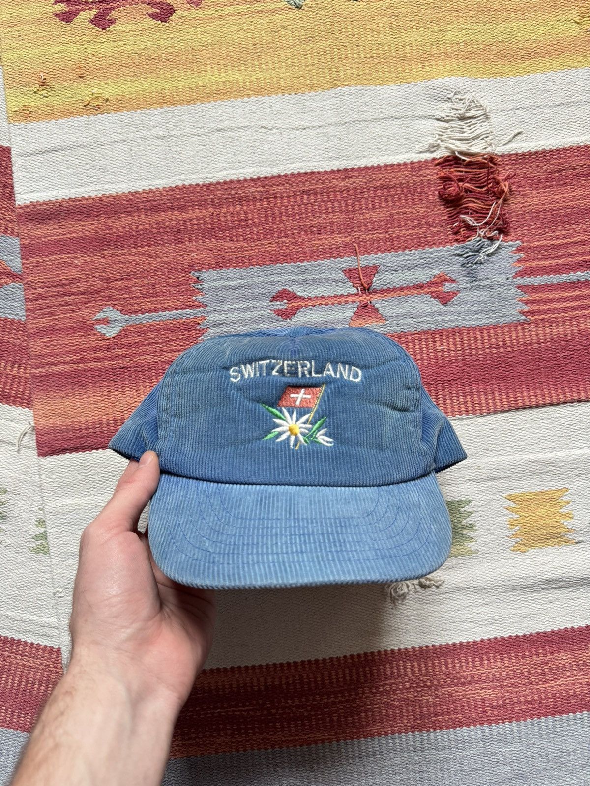Vintage Vintage 90’s Sunfaded Switzerland y2k Corduroy Hat Size ONE SIZE - 2 Thumbnail