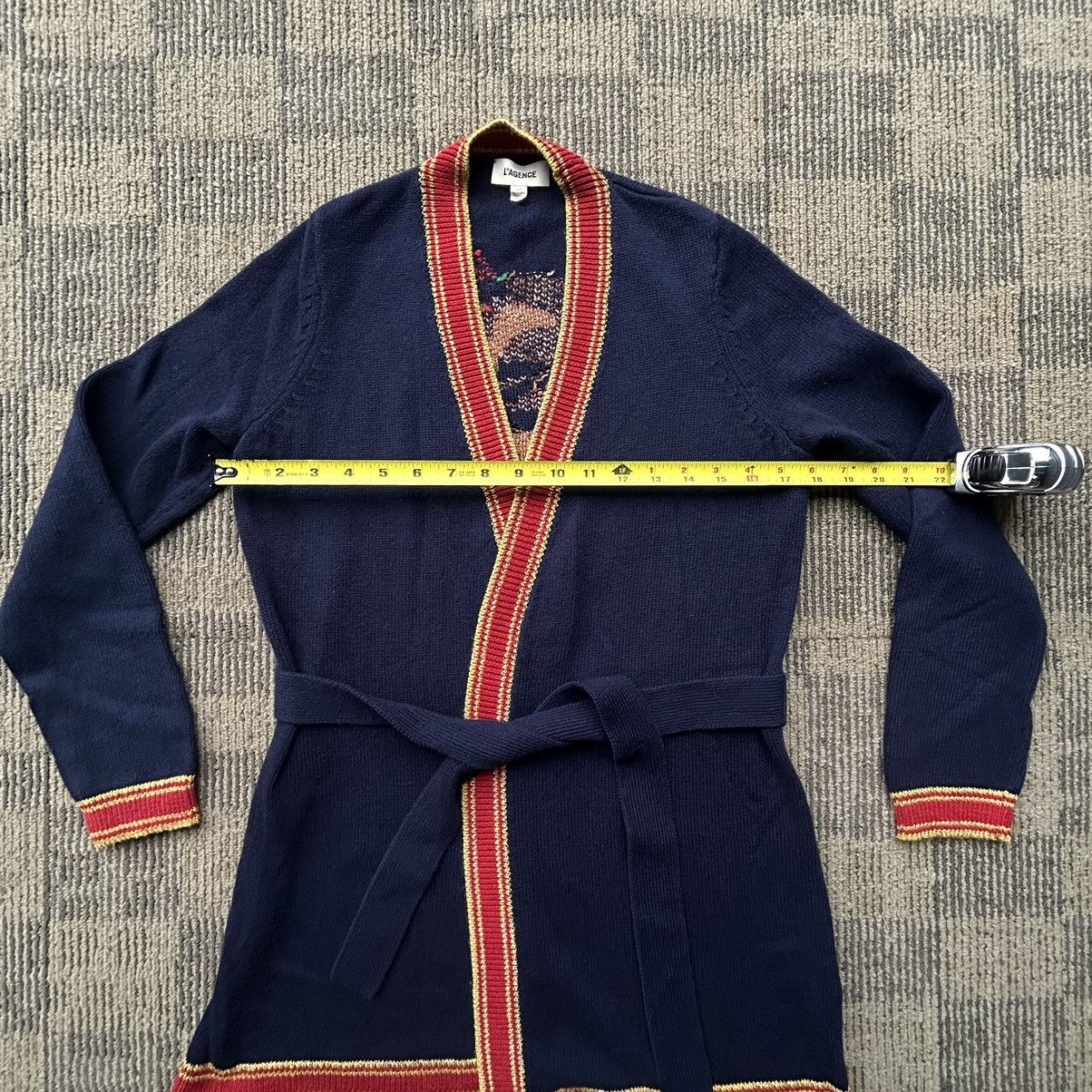 L'AGENCE L’Agence Lorie Coiled Snake Roses Intarsia Navy Cardigan Size S / US 4 / IT 40 - 5 Thumbnail