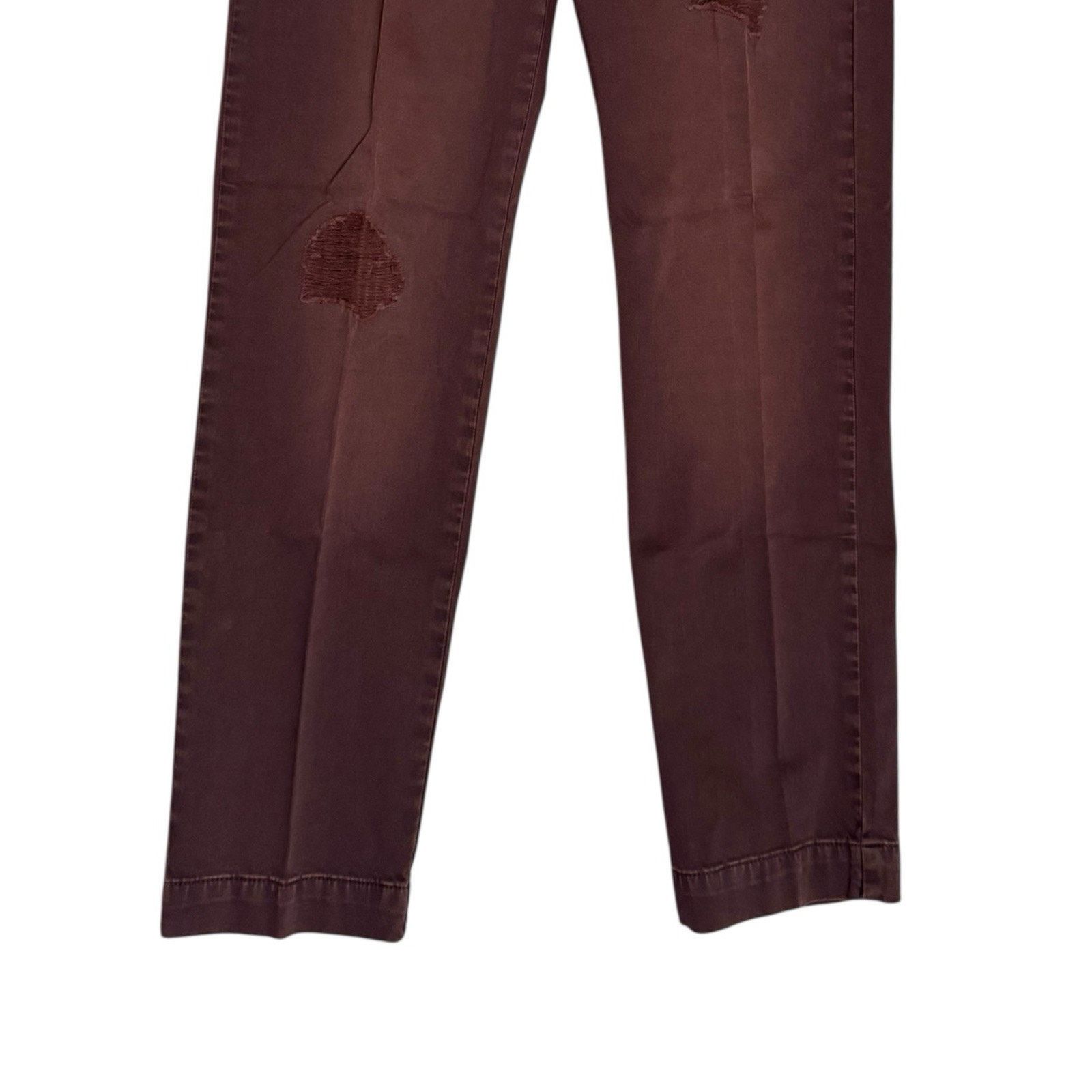 Other Entre Amis NEW Burgundy Twill Distressed Chino Pants 34x29 Size US 34 / EU 50 - 3 Thumbnail