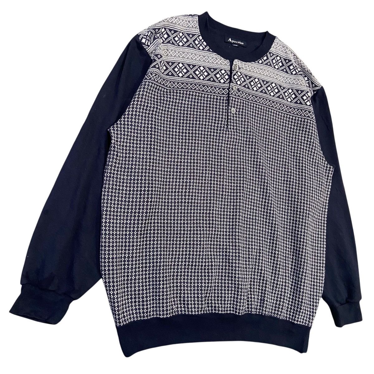 Aquascutum Aquascutum London Vintage Henley Jumper Men's L Navy Size US L / EU 52-54 / 3 - 3 Thumbnail