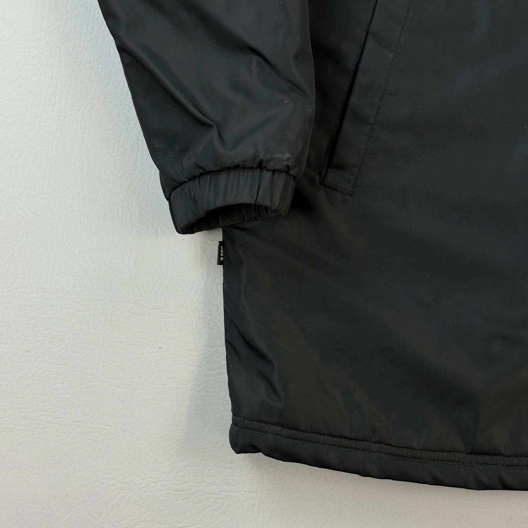 Obey Obey Parka Jacket Mens Medium Black Insulated Snap Front Streetwear Logo Quilted Zipper Long Jacket Seasonal Fall Winter Spring Long Size US M / EU 48-50 / 2 - 2 Thumbnail