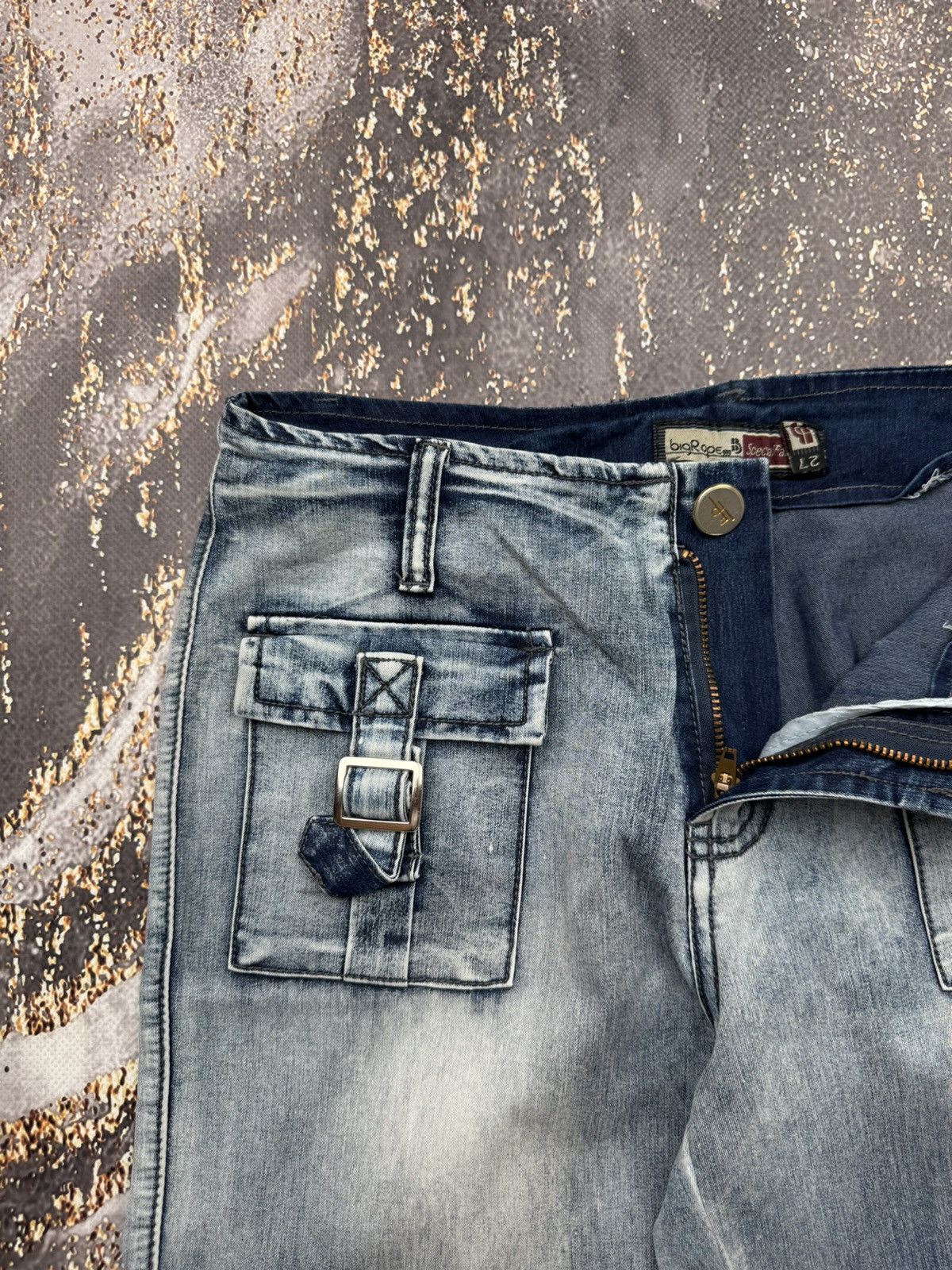 Vintage Vintage Cargo Bondage Cropped Jeans Size 27" / US 4 / IT 40 - 4 Thumbnail